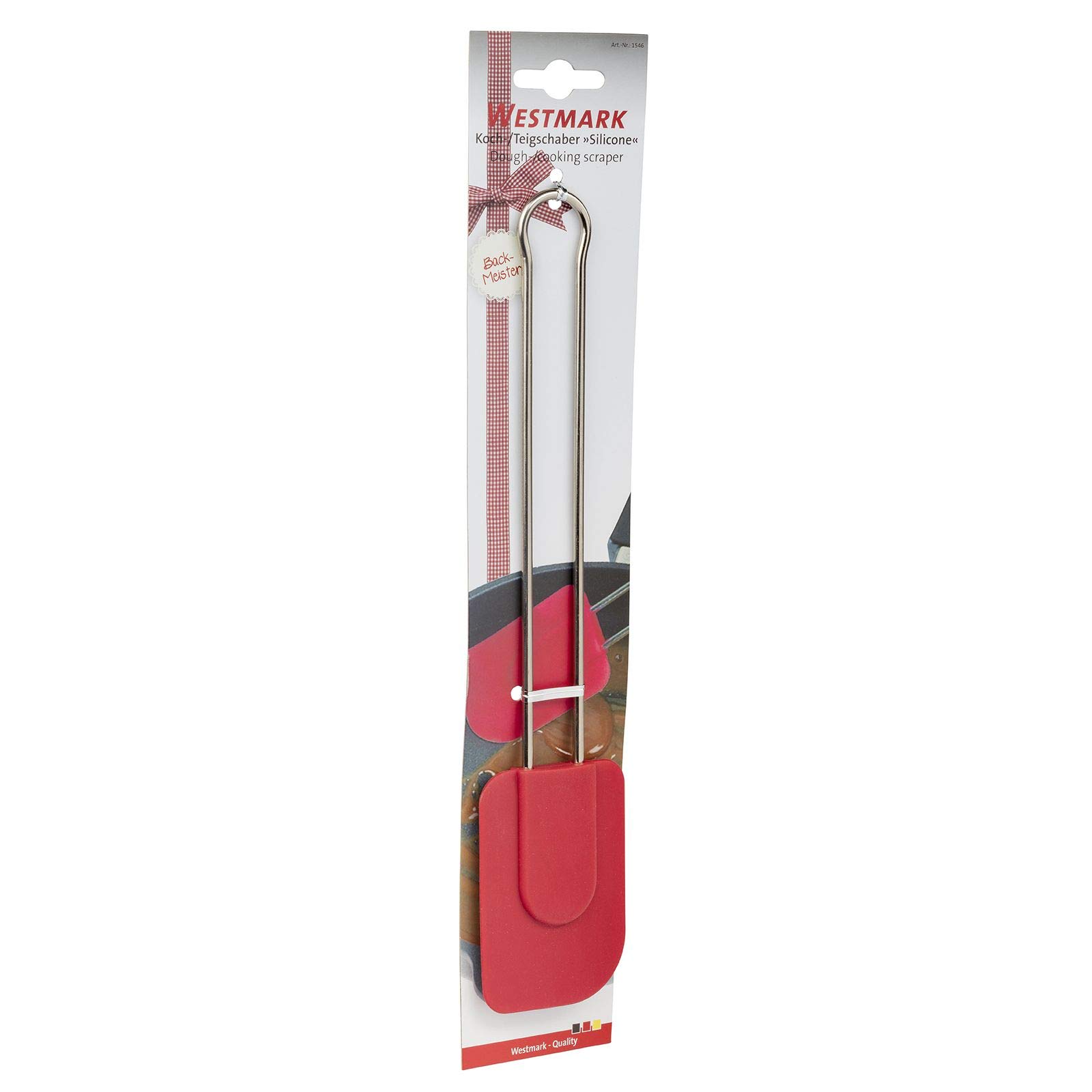 westmark-spatule-grattoir-p-te-silicone-28-5-cm-manche-acier-inoxydable-rouge-15 image 6
