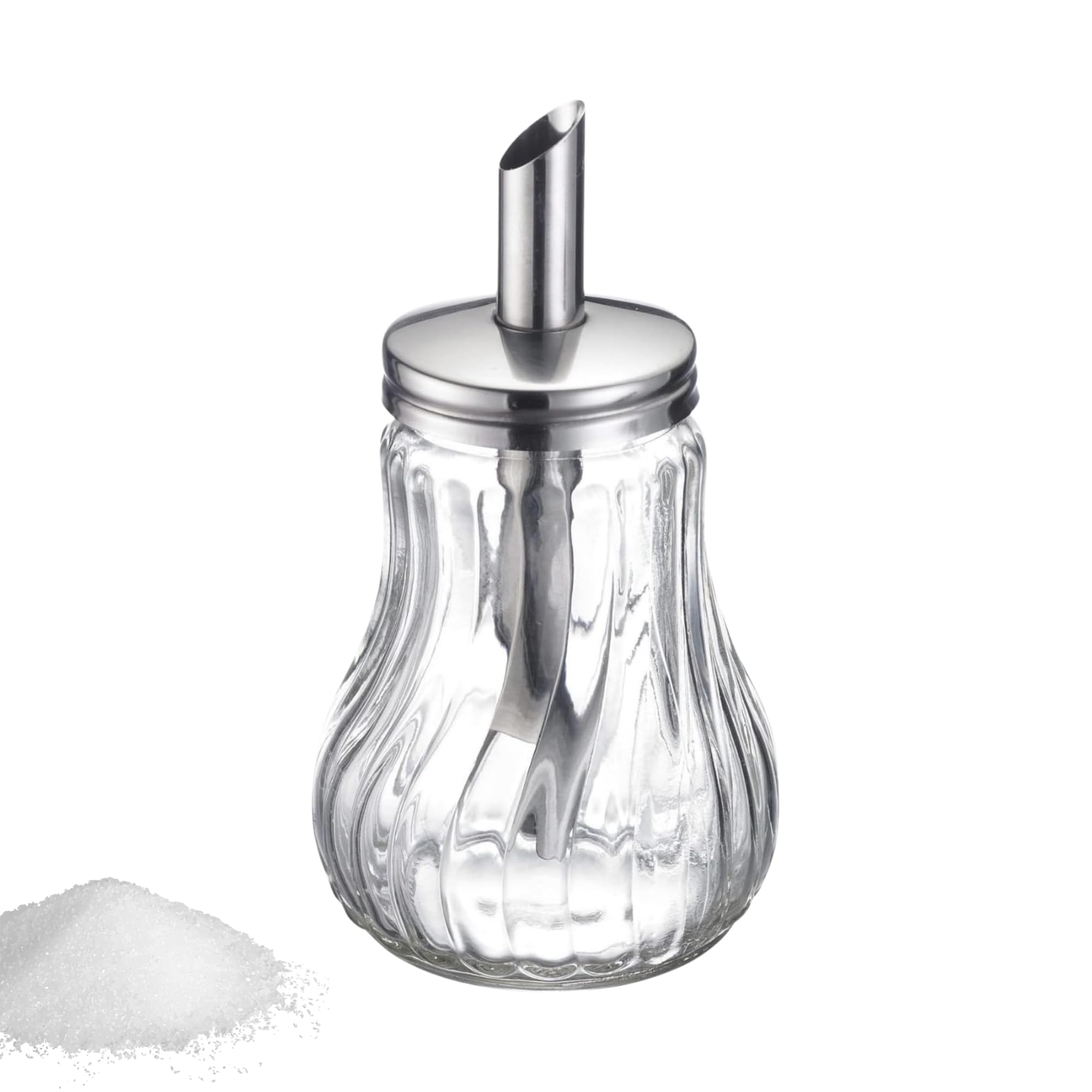 westmark-berlin-sucrier-250-ml-en-verre-et-acier-inoxydable-avec-couvercle-argen image 1