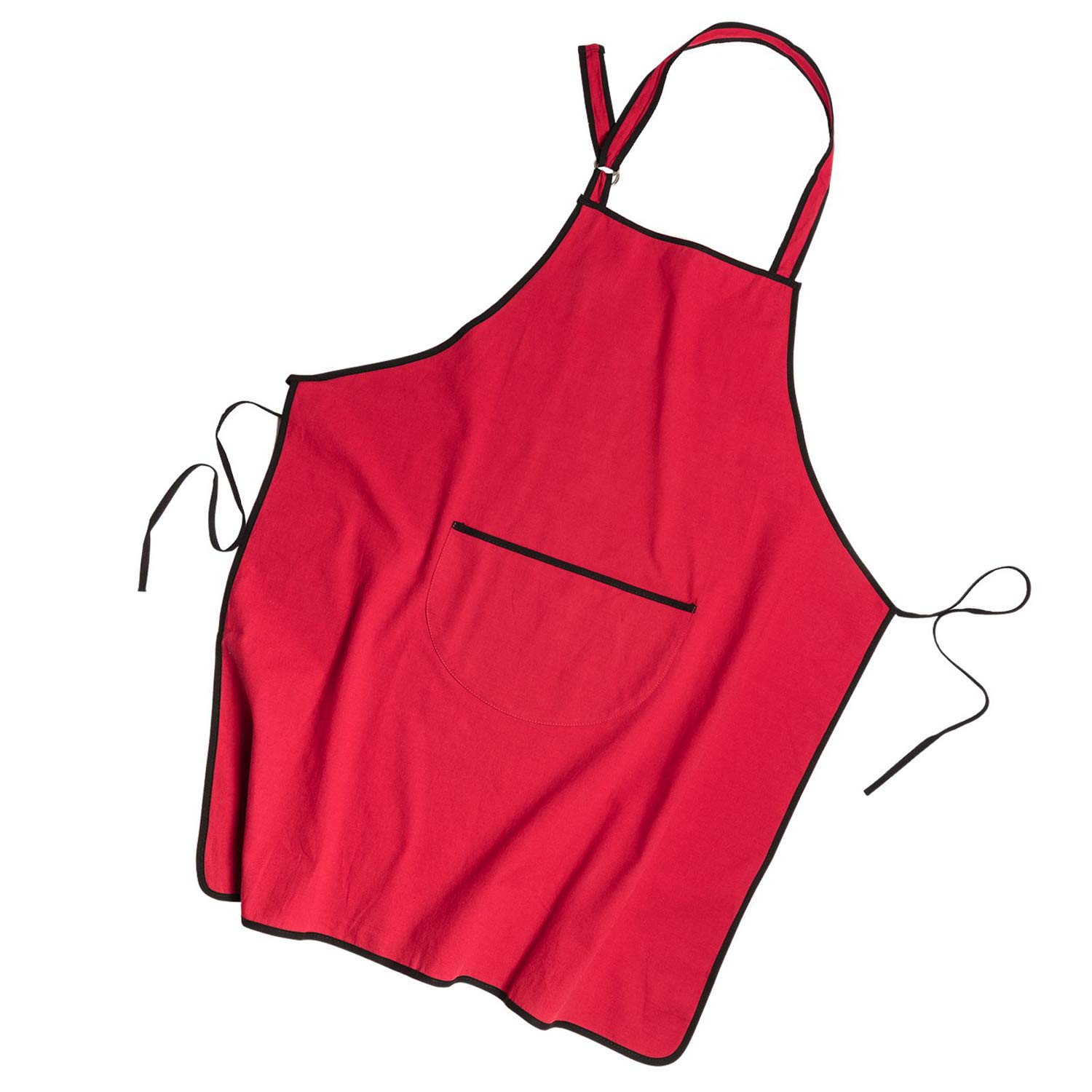 westmark-tablier-de-cuisine-et-barbecue-en-coton-rouge-noir-sangle-de-cou-r-glab image 1