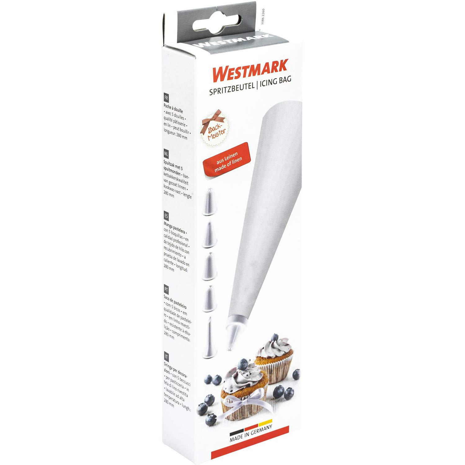 westmark-30862260-set-de-7-poches-douille-en-polypropyl-ne-blanc-poche-adaptateu image 8