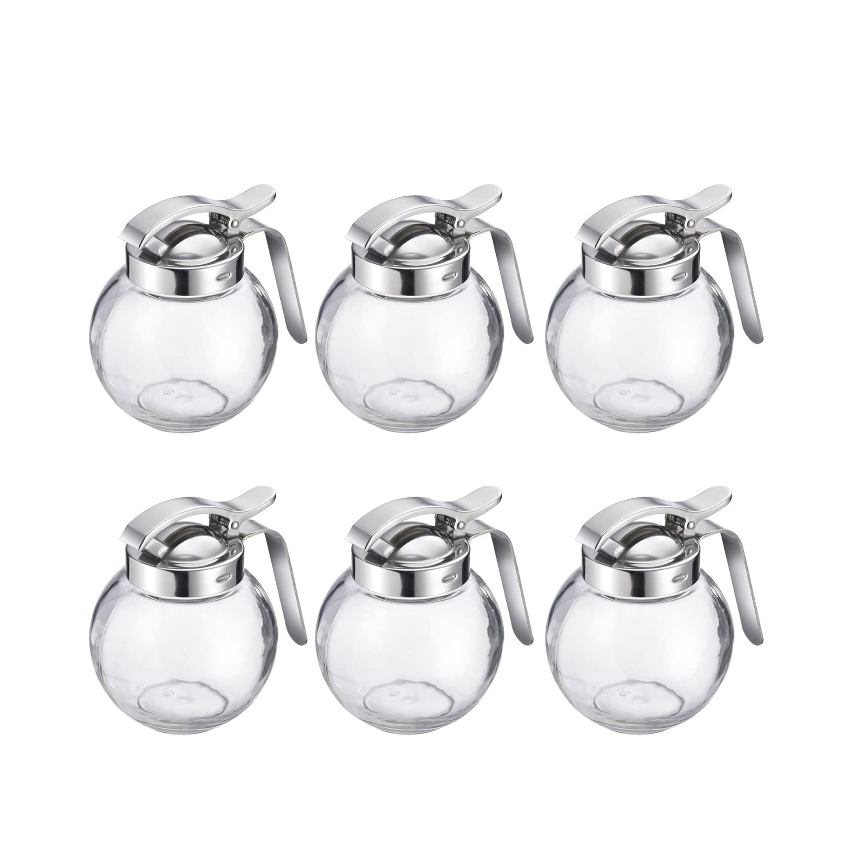 westmark-654022e2-roma-lot-de-6-distributeurs-miel-en-verre-et-acier-inoxydable- image 1