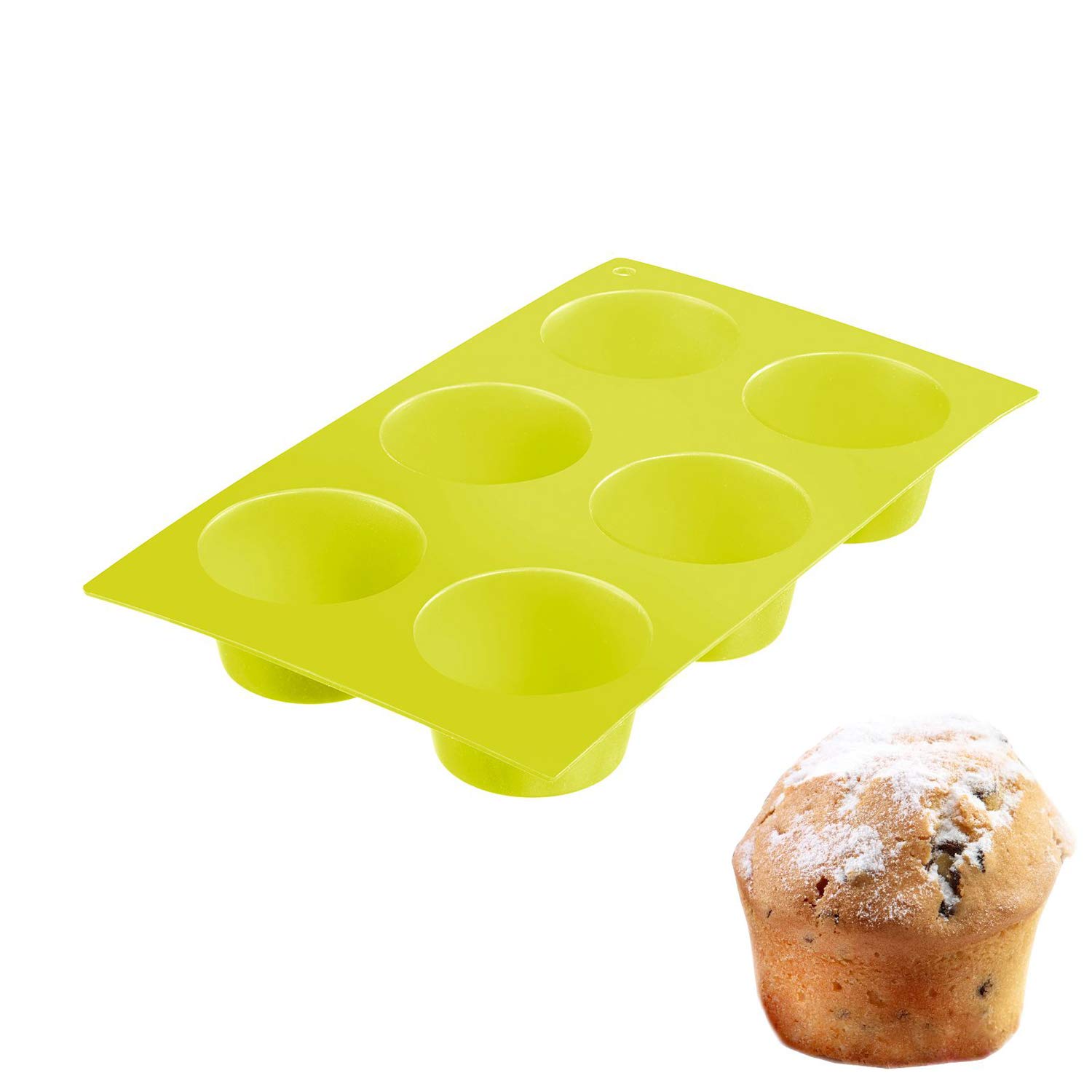 westmark-3015227g-moule-muffins-silicone-6-cavit-s-antiadh-sif-vert-29-3-x-17-5- image 2