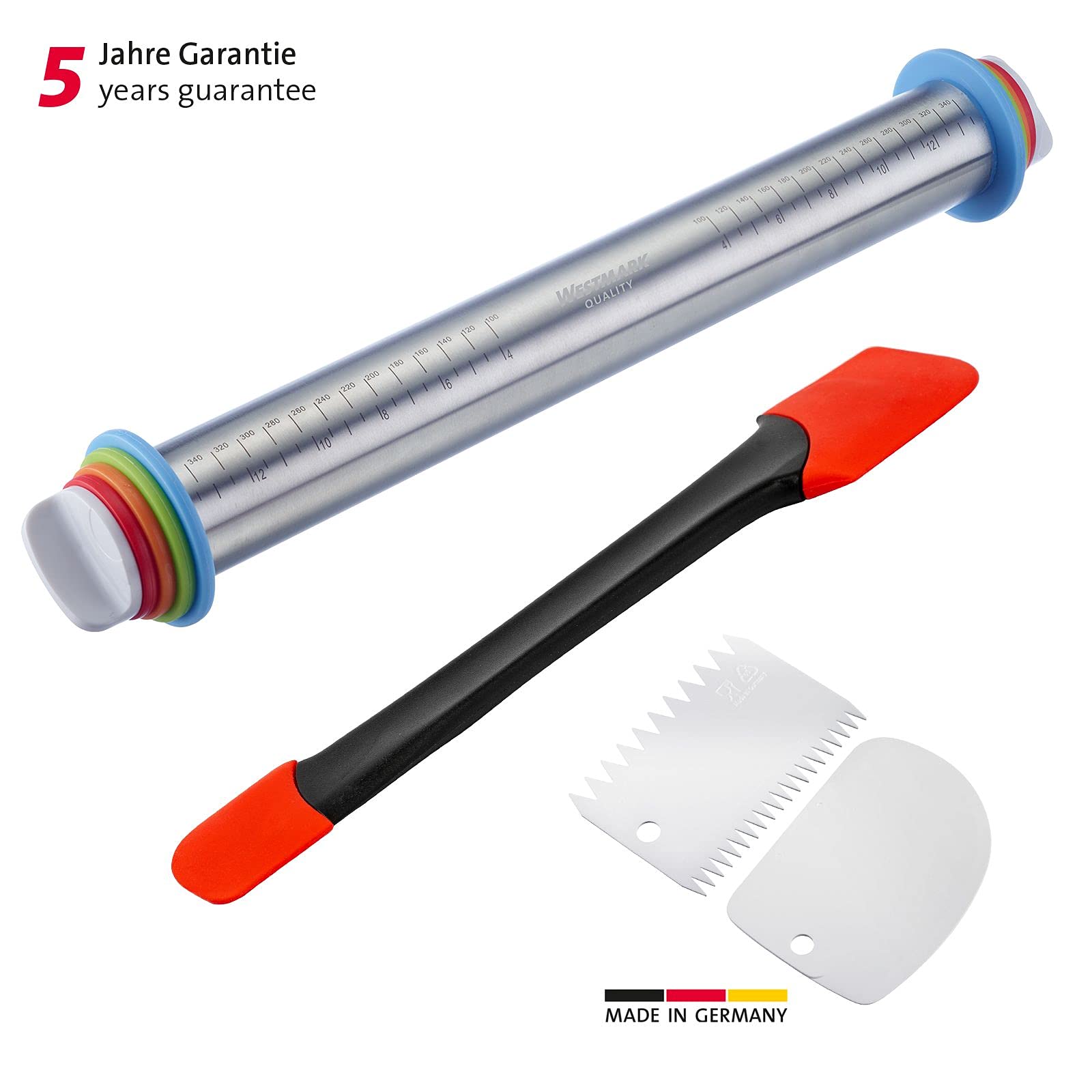 westmark-304522e6-ensemble-rouleau-p-tisserie-et-grattoirs-en-acier-inoxydable-a image 2