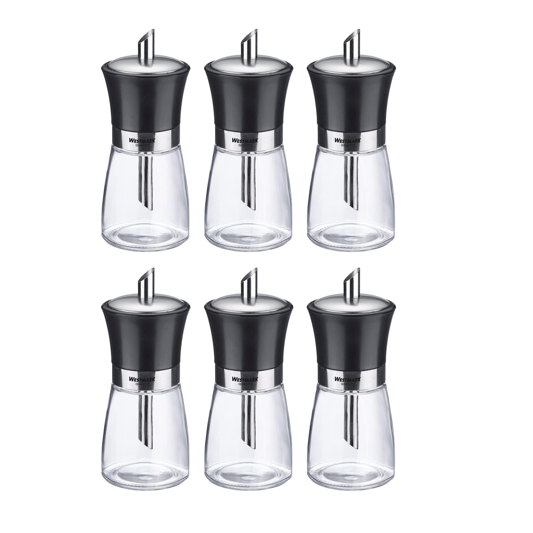 westmark-63592611-pr-sentoir-sucre-avec-6-dosettes-190-ml-verre-et-acier-inoxyda image 1