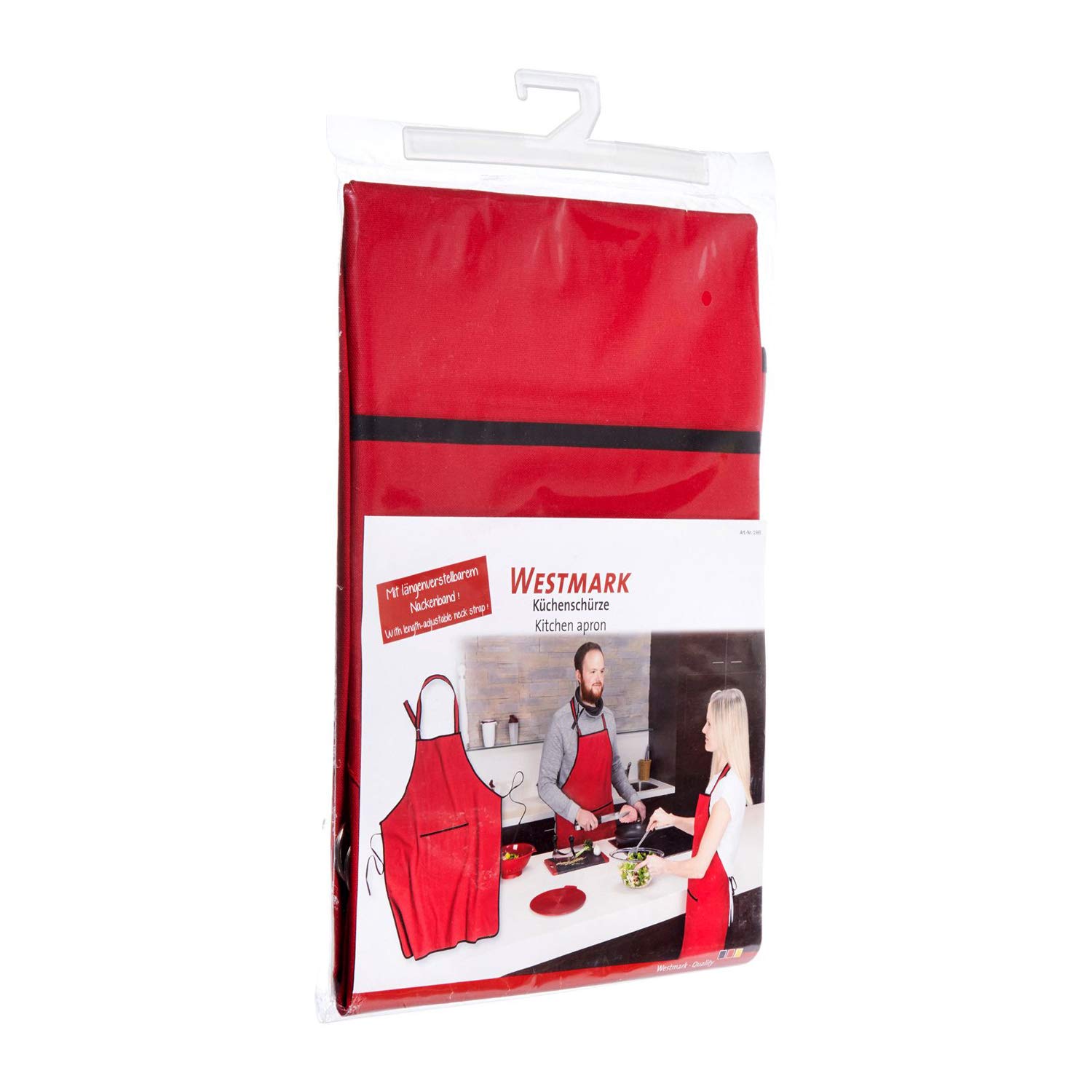 westmark-tablier-de-cuisine-et-barbecue-en-coton-rouge-noir-sangle-de-cou-r-glab image 7