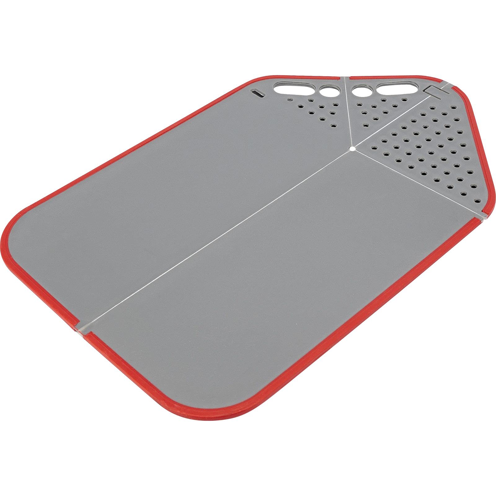 westmark-62192270-planche-d-couper-pliable-3-en-1-en-plastique-gris-rouge image 1