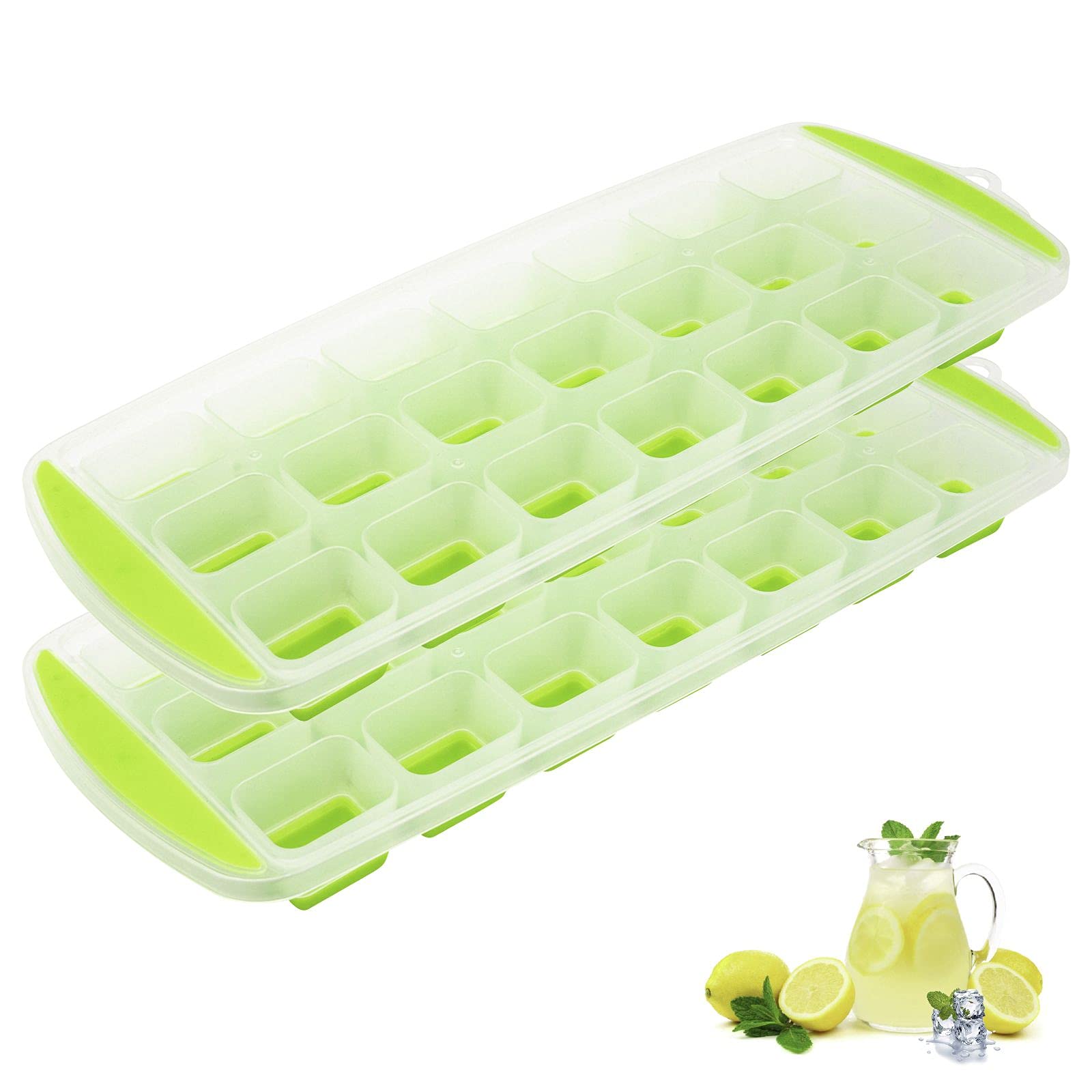 westmark-52132270-machine-gla-ons-lot-de-2-bacs-gla-ons-carr-s-transparent-vert image 2