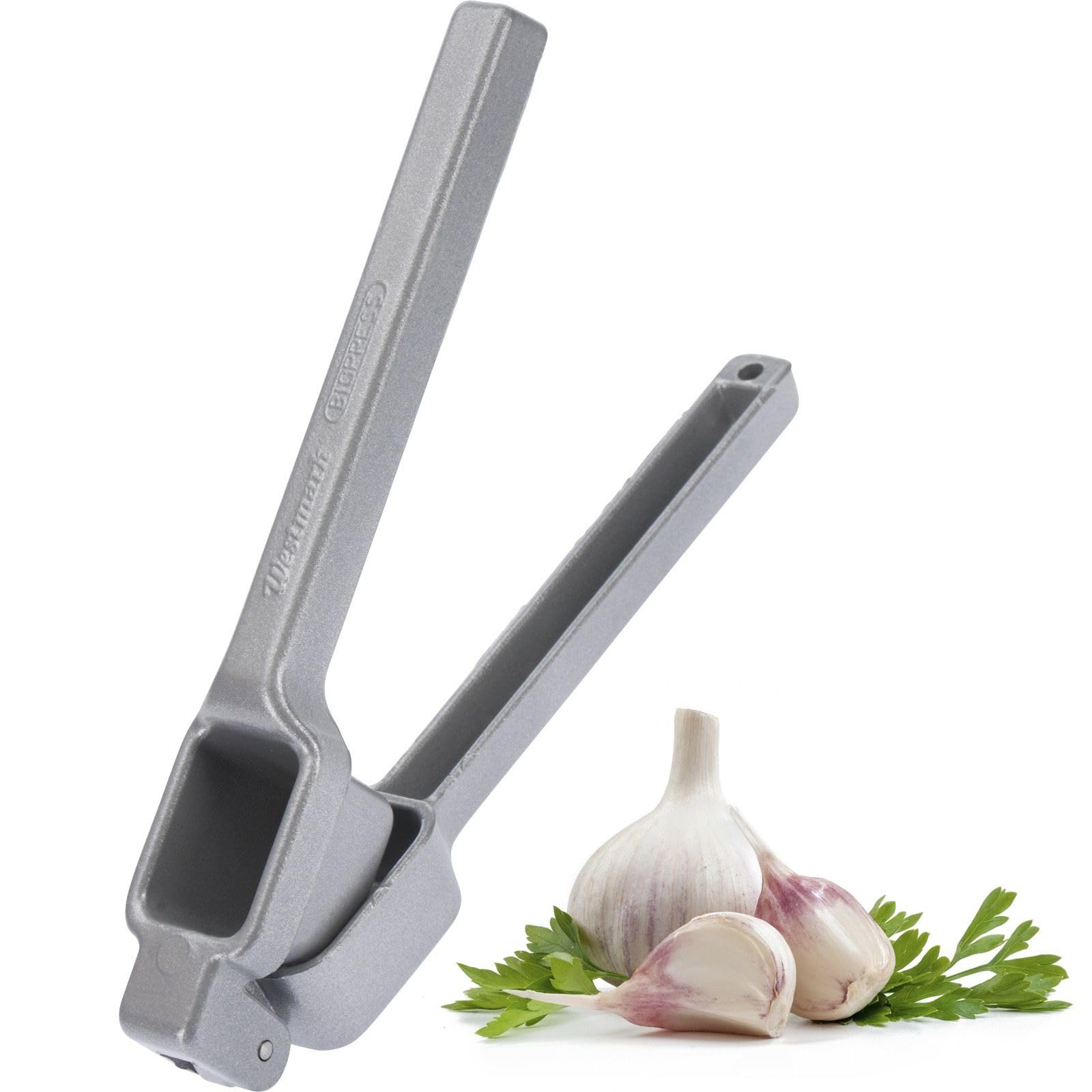 westmark-biopress-presse-ail-en-aluminium-15-2-cm-pressoir-compact-argent-301022 image 7