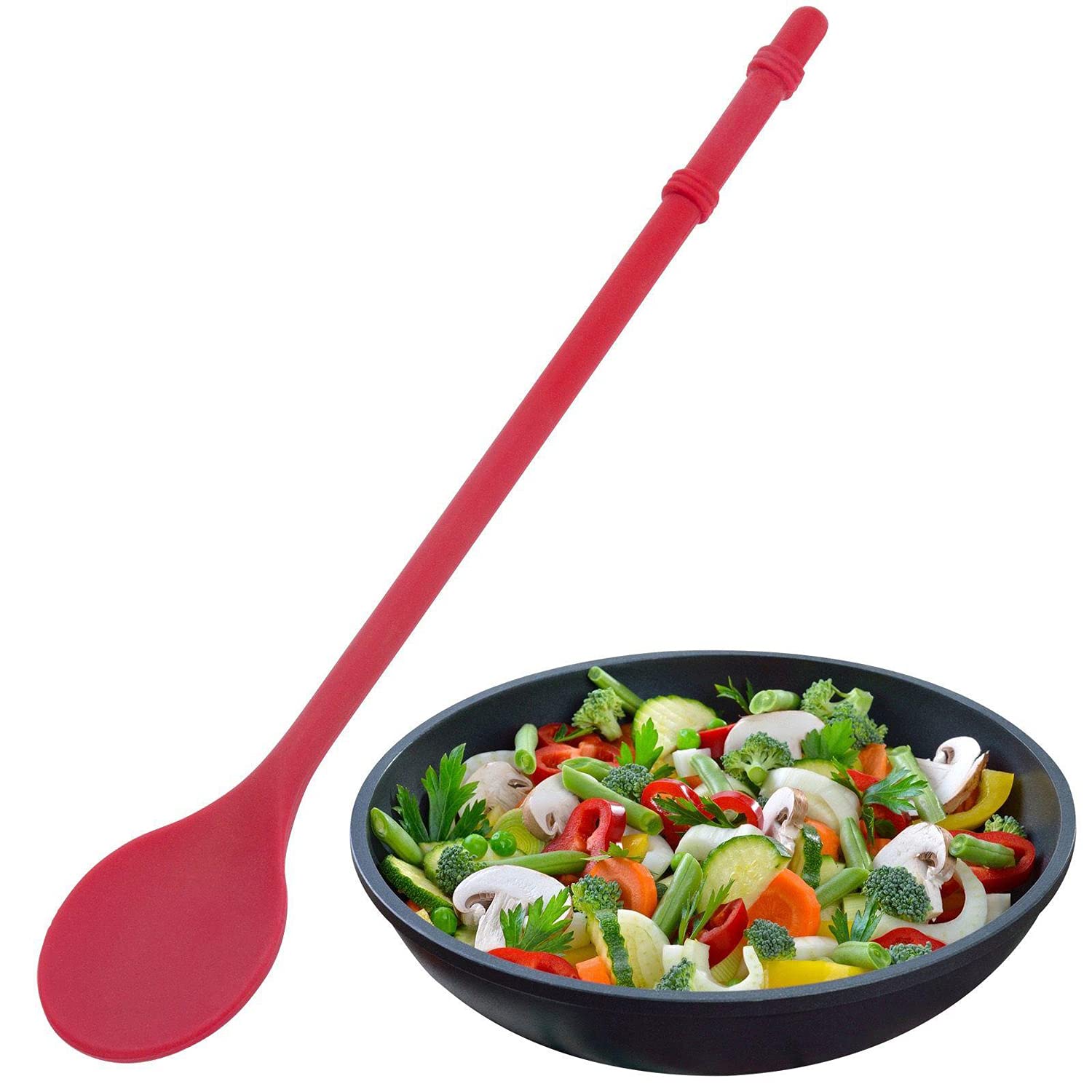 westmark-cuill-re-de-cuisine-en-silicone-rouge-28-2-cm-noyau-en-fer-r-sistante-2 image 2
