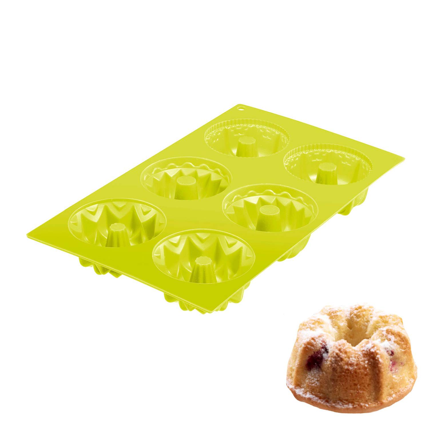 westmark-3017227g-trio-moule-muffins-6-cavit-s-en-silicone-vert-29-3-x-17-5-cm-2 image 2