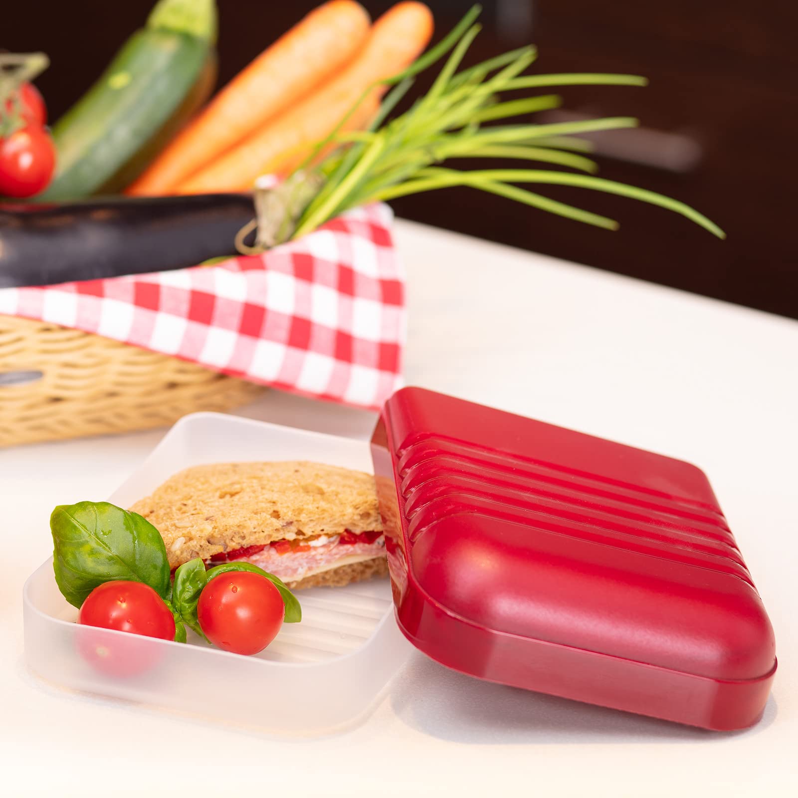 westmark-31022270-bo-te-sandwich-midi-en-polypropyl-ne-rouge-blanc-deux-parties- image 6