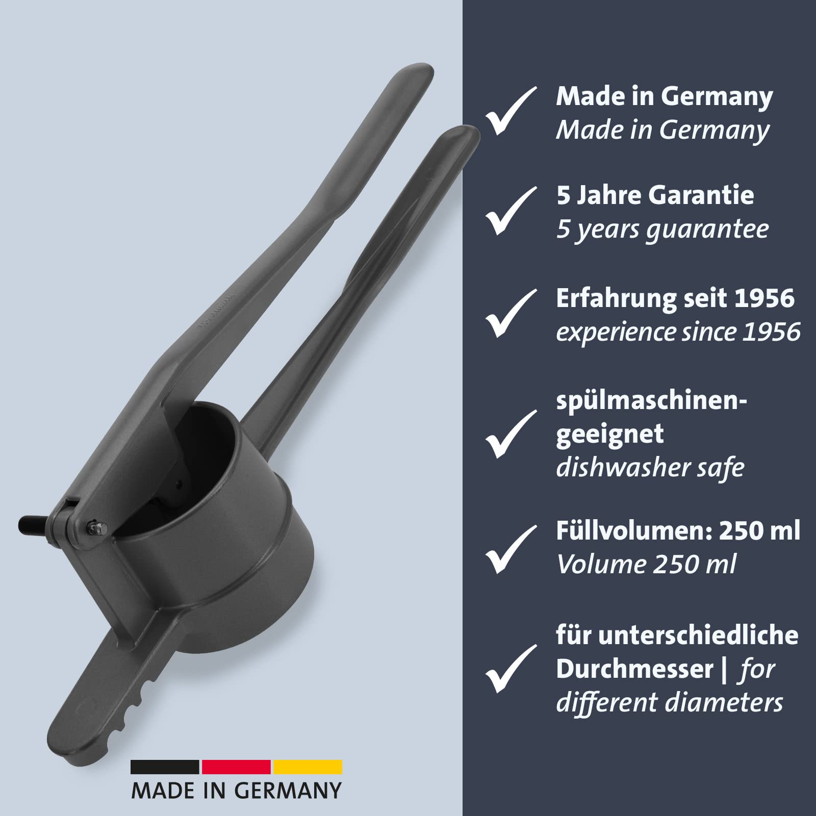 westmark-sp-tzlechef-special-dark-edition-presse-sp-tzle-et-pur-e-en-aluminium-a image 2