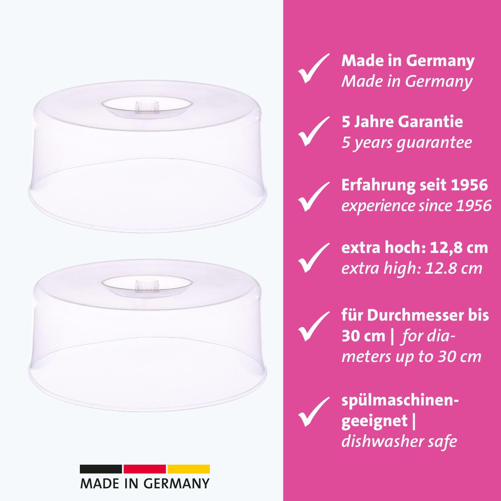 westmark-342422e3-cloche-g-teau-30-cm-avec-poign-e-lot-de-2-plastique-pp-transpa image 2