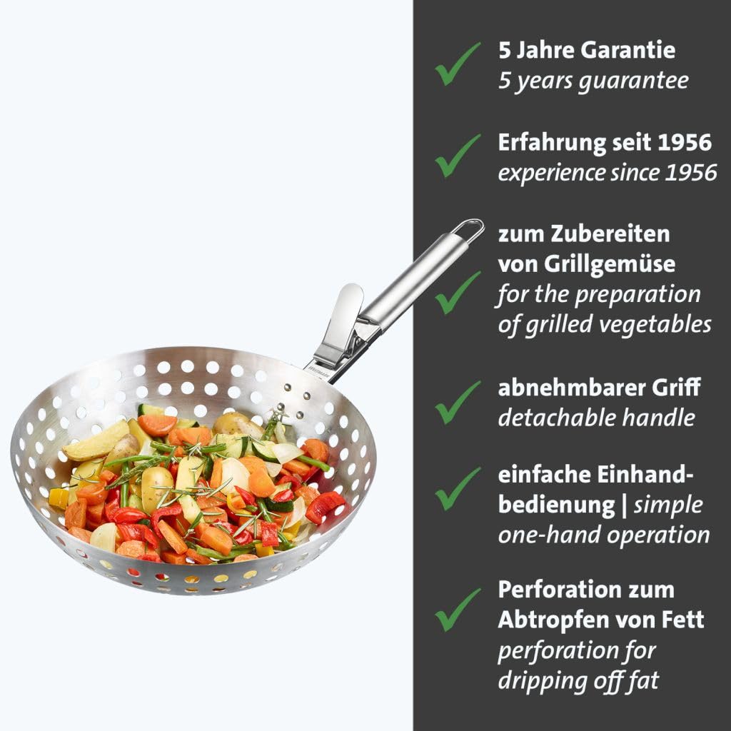 westmark-wok-barbecue-en-acier-inoxydable-perfor-poign-e-amovible-passe-au-lave- image 2