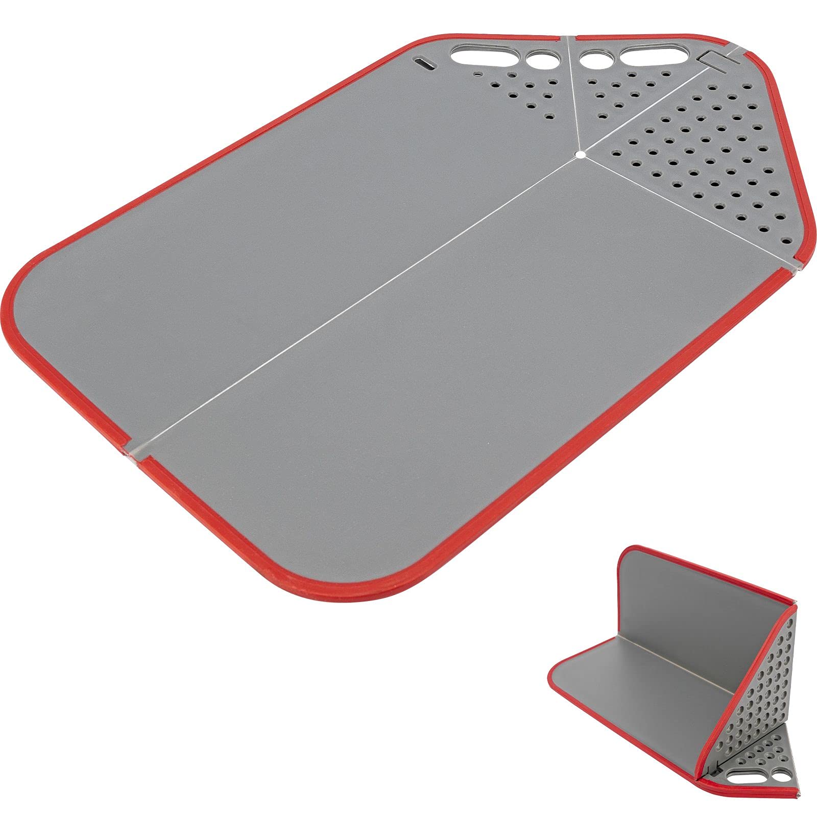 westmark-62192270-planche-d-couper-pliable-3-en-1-en-plastique-gris-rouge image 2