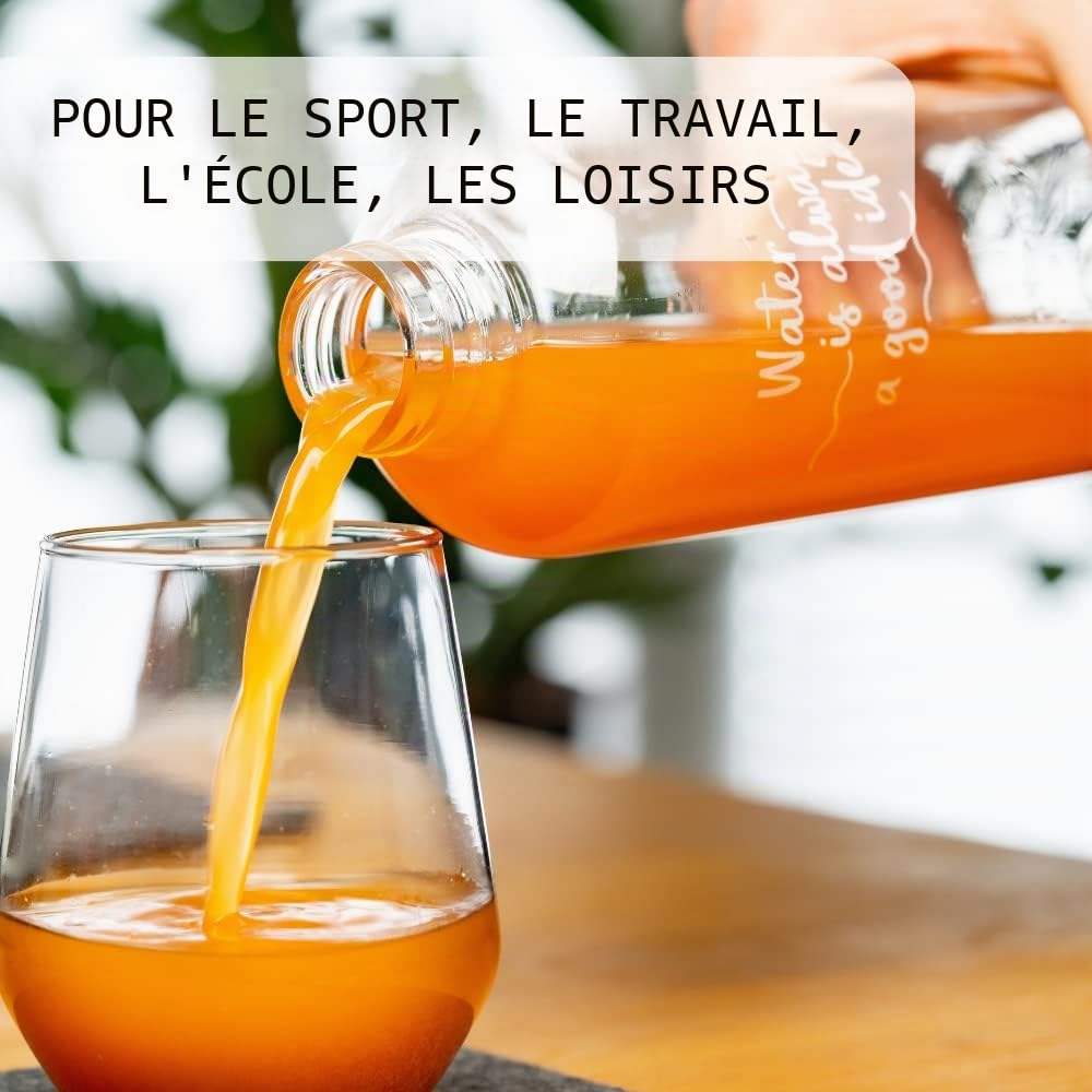 westmark-viva-527222e8-lot-de-2-bouteilles-d-eau-en-verre-550-ml-avec-housse-de- image 3