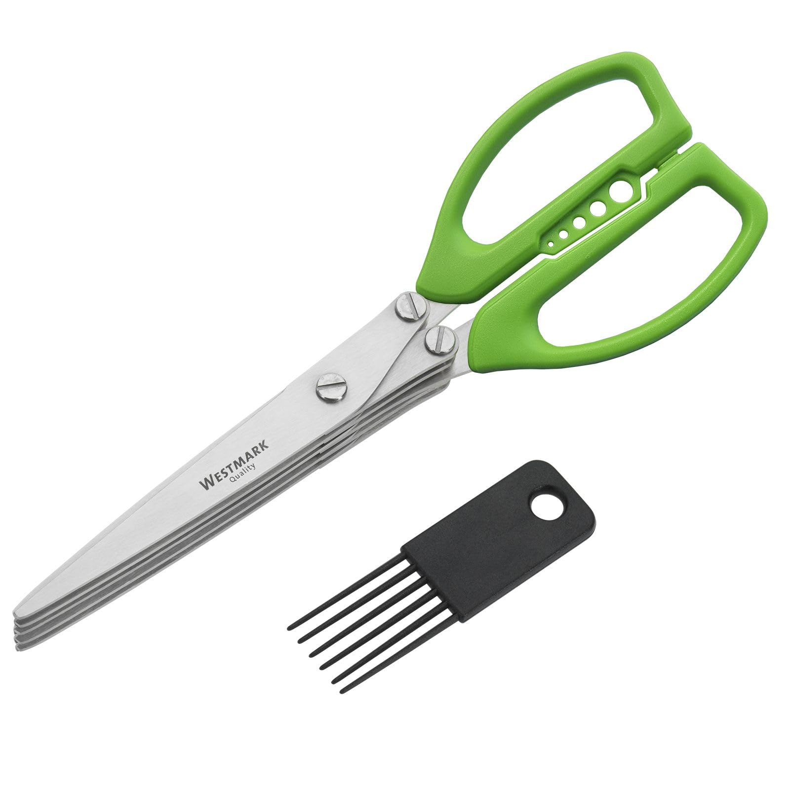 westmark-ciseaux-herbes-5-paires-de-lames-en-acier-inoxydable-20-cm-avec-peigne- image 1