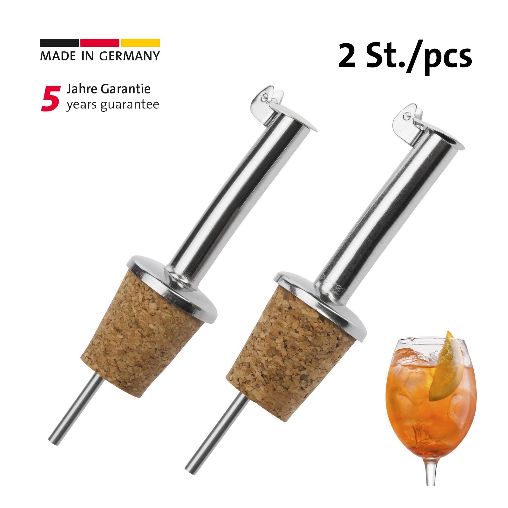 westmark-inox-standard-2-becs-verseurs-pour-bouteilles-spiritueux-huile-et-vinai image 2