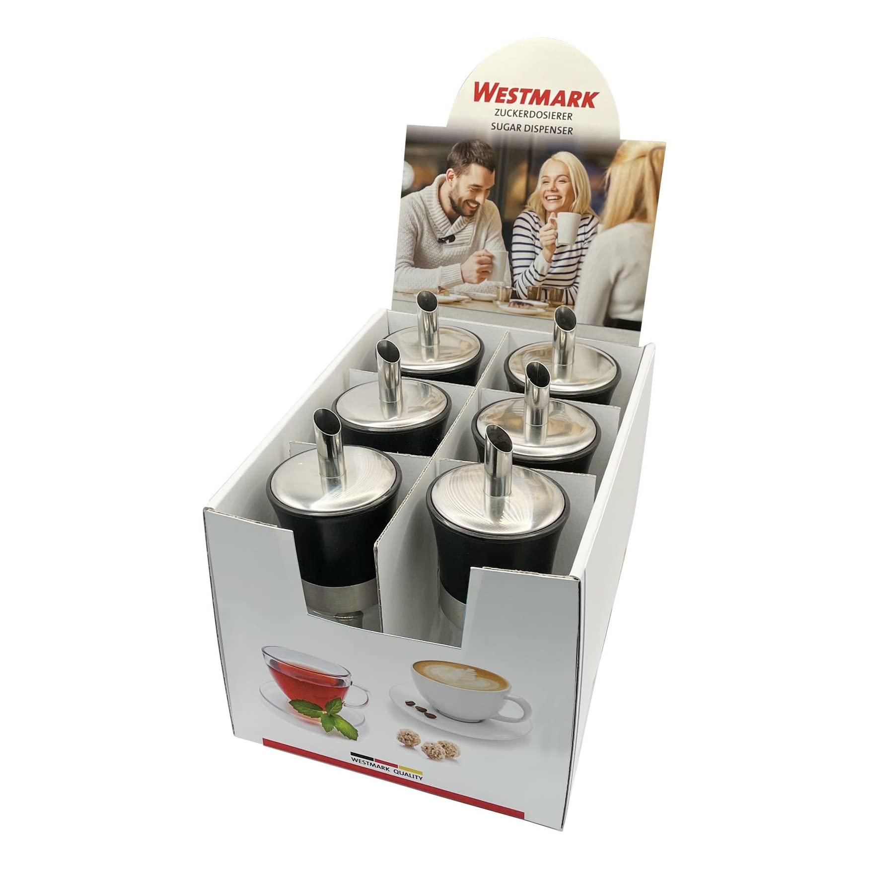 westmark-63592611-pr-sentoir-sucre-avec-6-dosettes-190-ml-verre-et-acier-inoxyda image 3