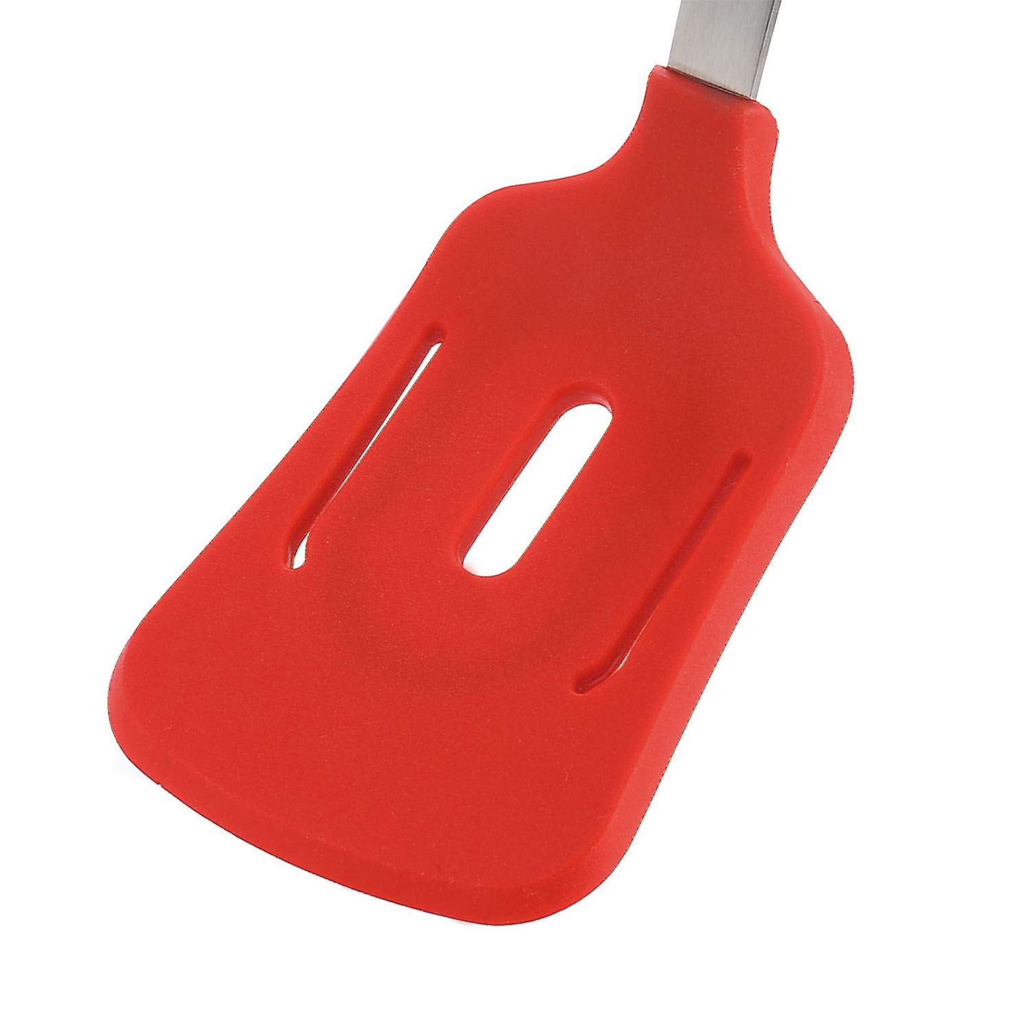 westmark-spatule-silicone-rouge-argent-avec-fente-acier-inoxydable-35-5-cm-r-sis image 4