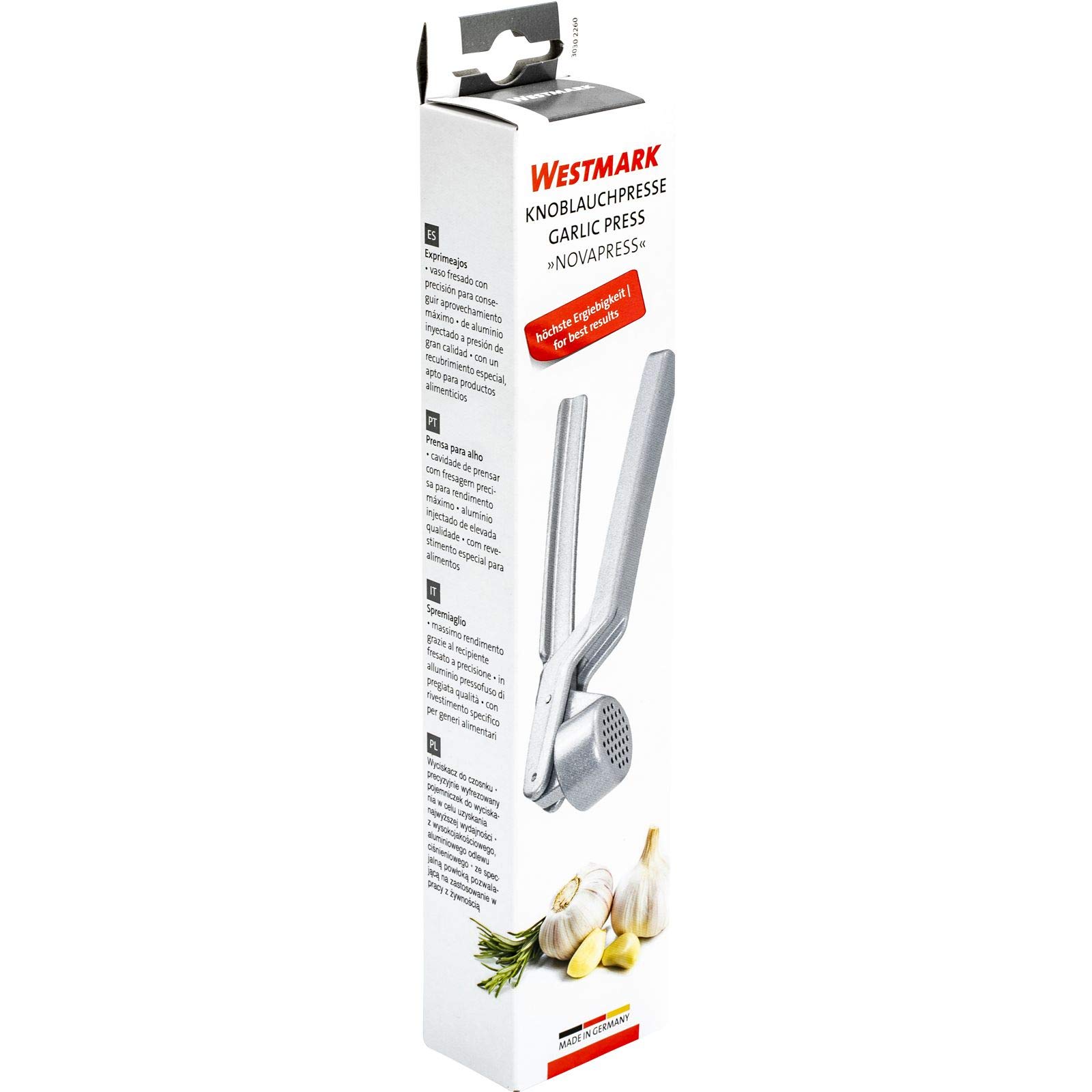 westmark-novapress-30302260-presse-ail-en-aluminium-moul-16-5-cm-argent-garantie image 5
