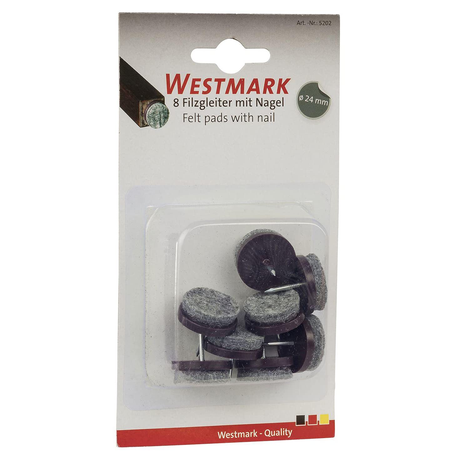 westmark-52022280-patins-en-feutre-pointe-set-de-8-rond-2-4-cm-plastique-feutre- image 5