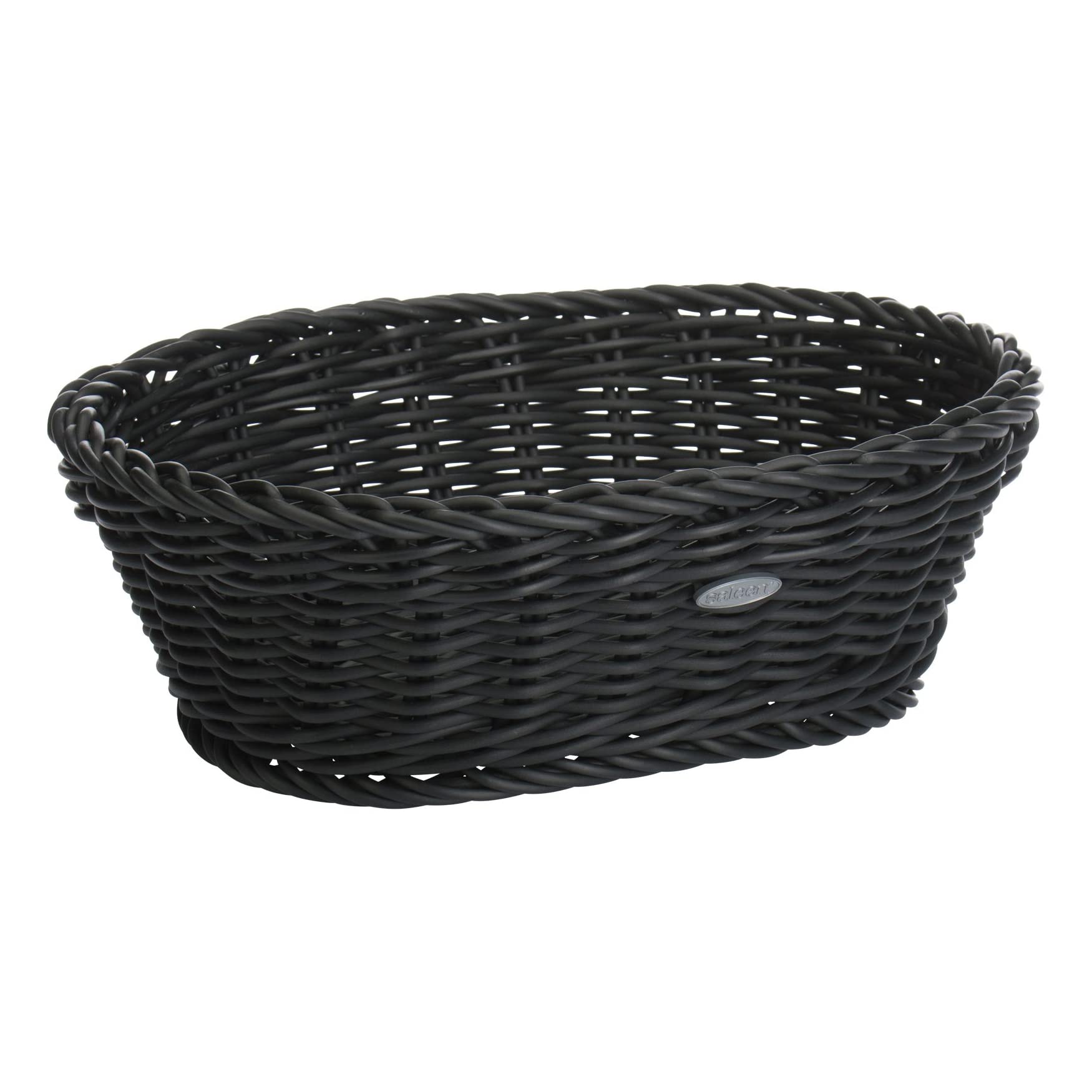 saleen-2038919-corbeille-ovale-noire-tiss-e-la-main-25-5-x-19-x-8-cm-alimentaire image 1