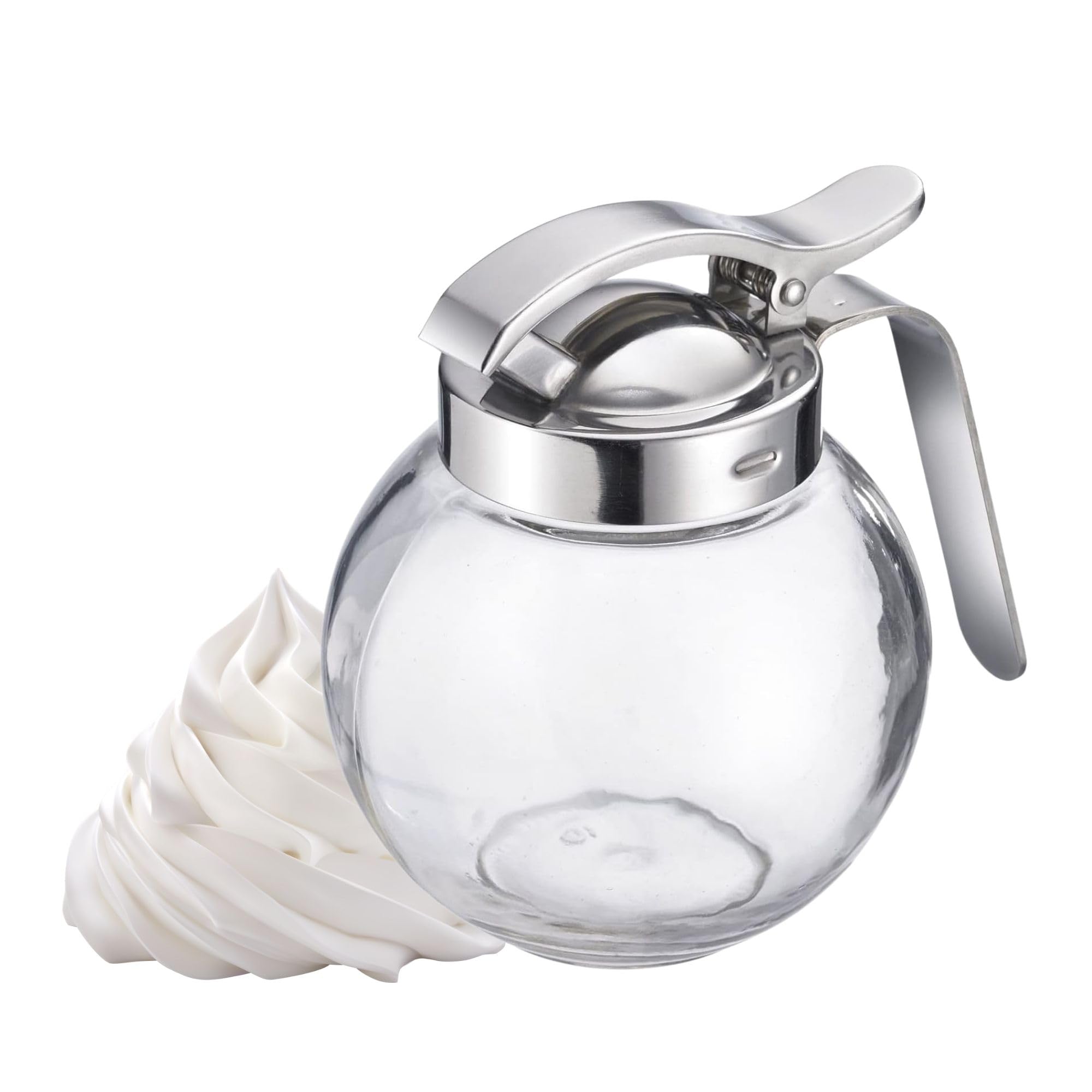 westmark-roma-distributeur-de-cr-me-miel-250-ml-verre-et-acier-inoxydable-transp image 1
