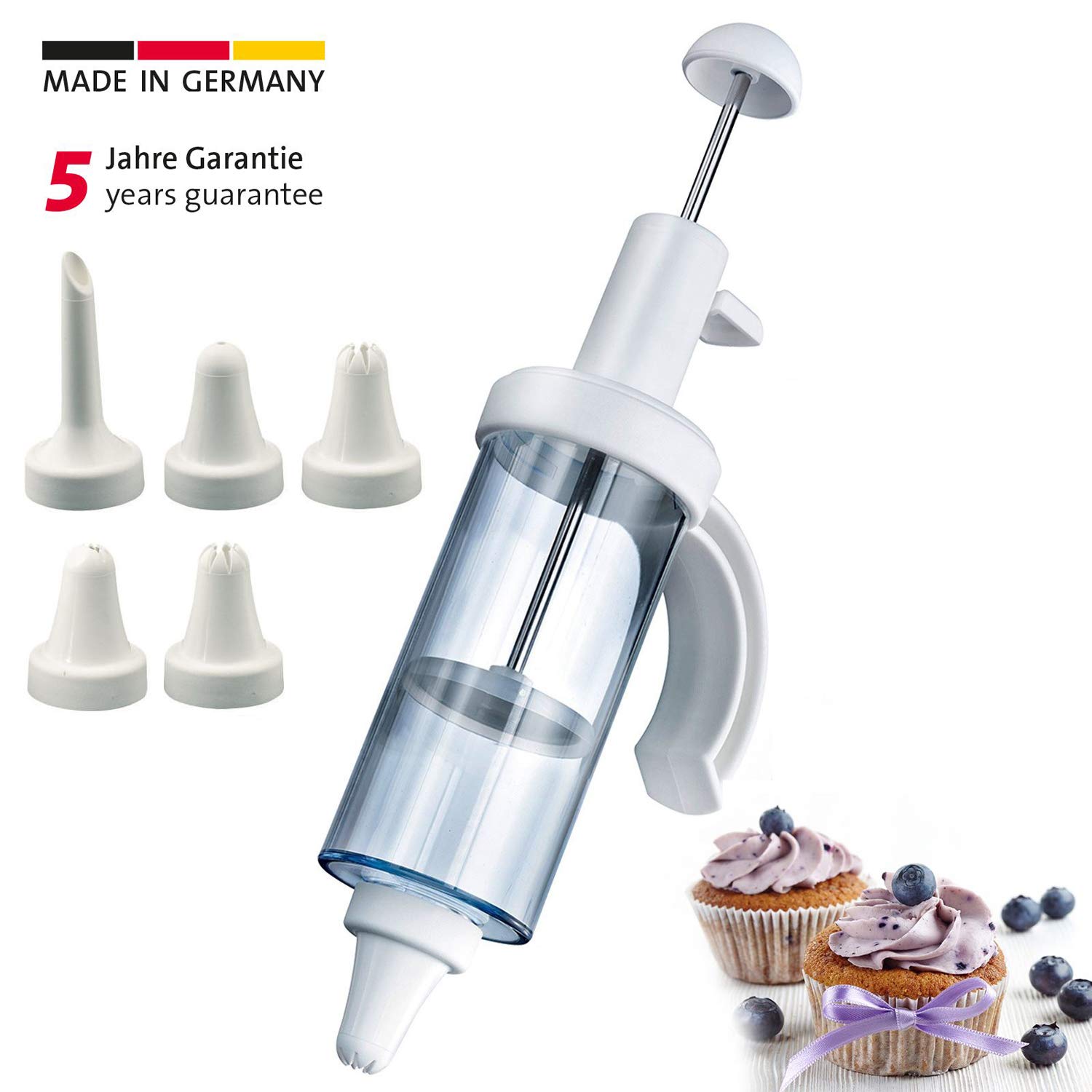 westmark-seringue-d-coration-et-beignets-appareil-p-tisserie-180-ml-avec-5-douil image 2