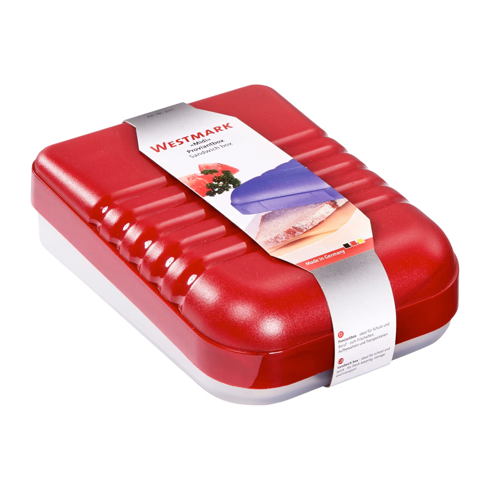 westmark-31022270-bo-te-sandwich-midi-en-polypropyl-ne-rouge-blanc-deux-parties- image 7