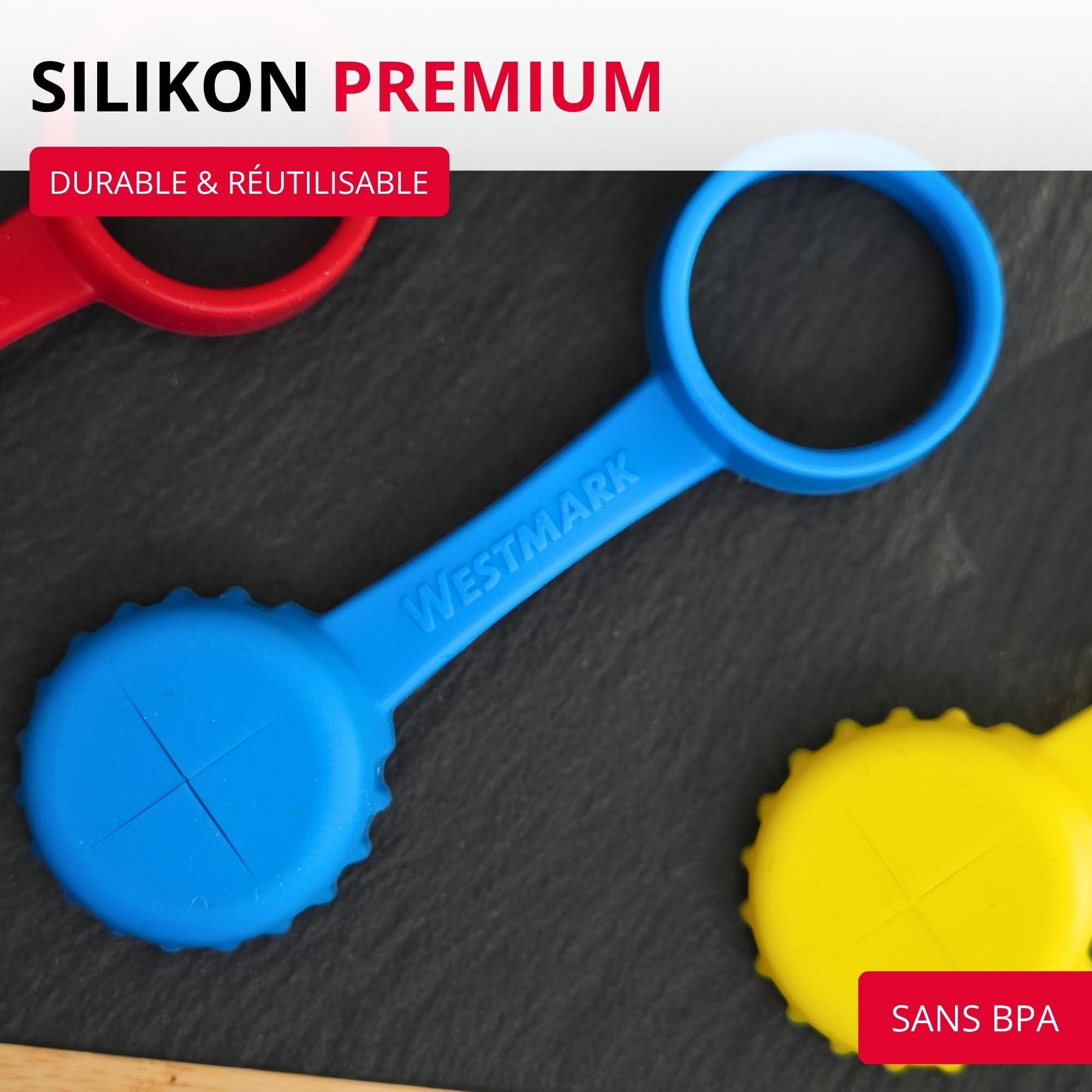 westmark-44412260-lot-de-4-bouchons-en-silicone-avec-fente-pour-pailles-sans-bpa image 7