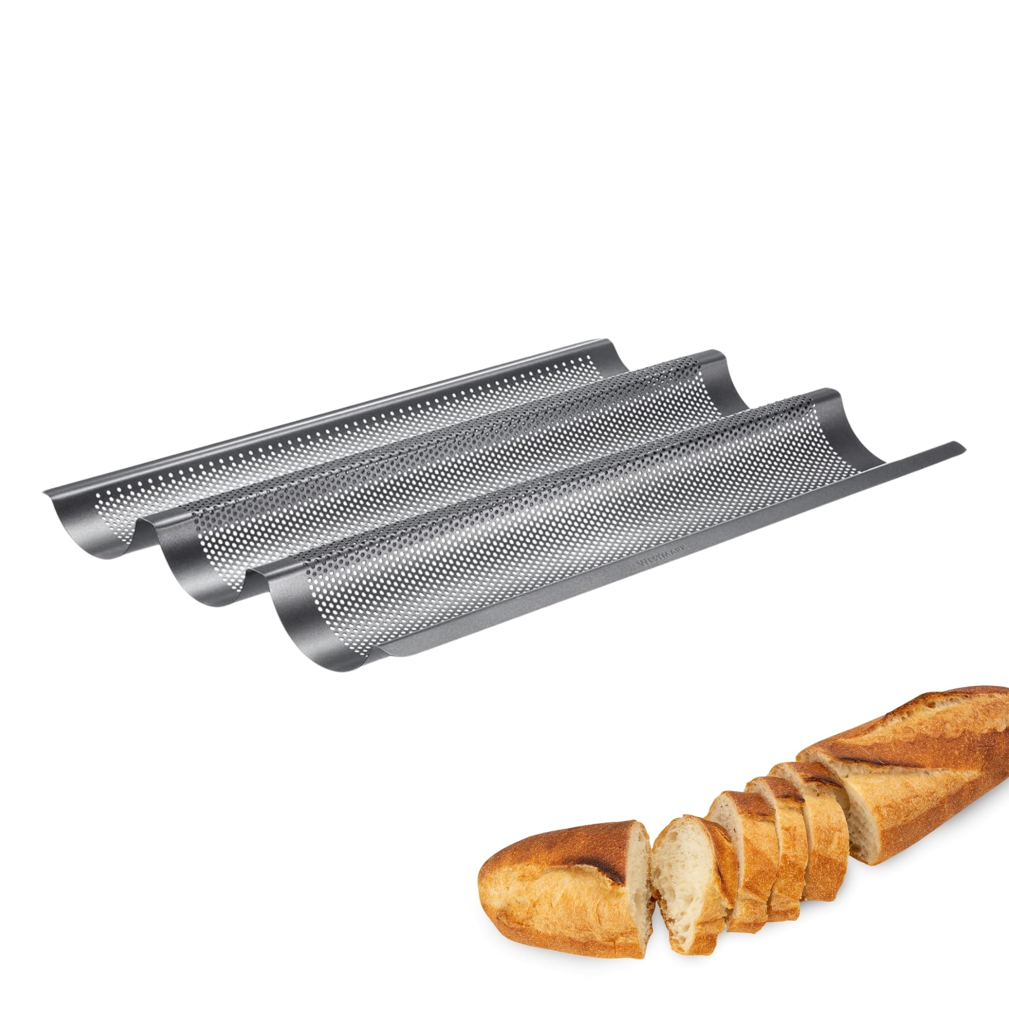 westmark-32982260-moule-baguettes-pour-3-baguettes-38-5-cm-acier-antiadh-sif-per image 1
