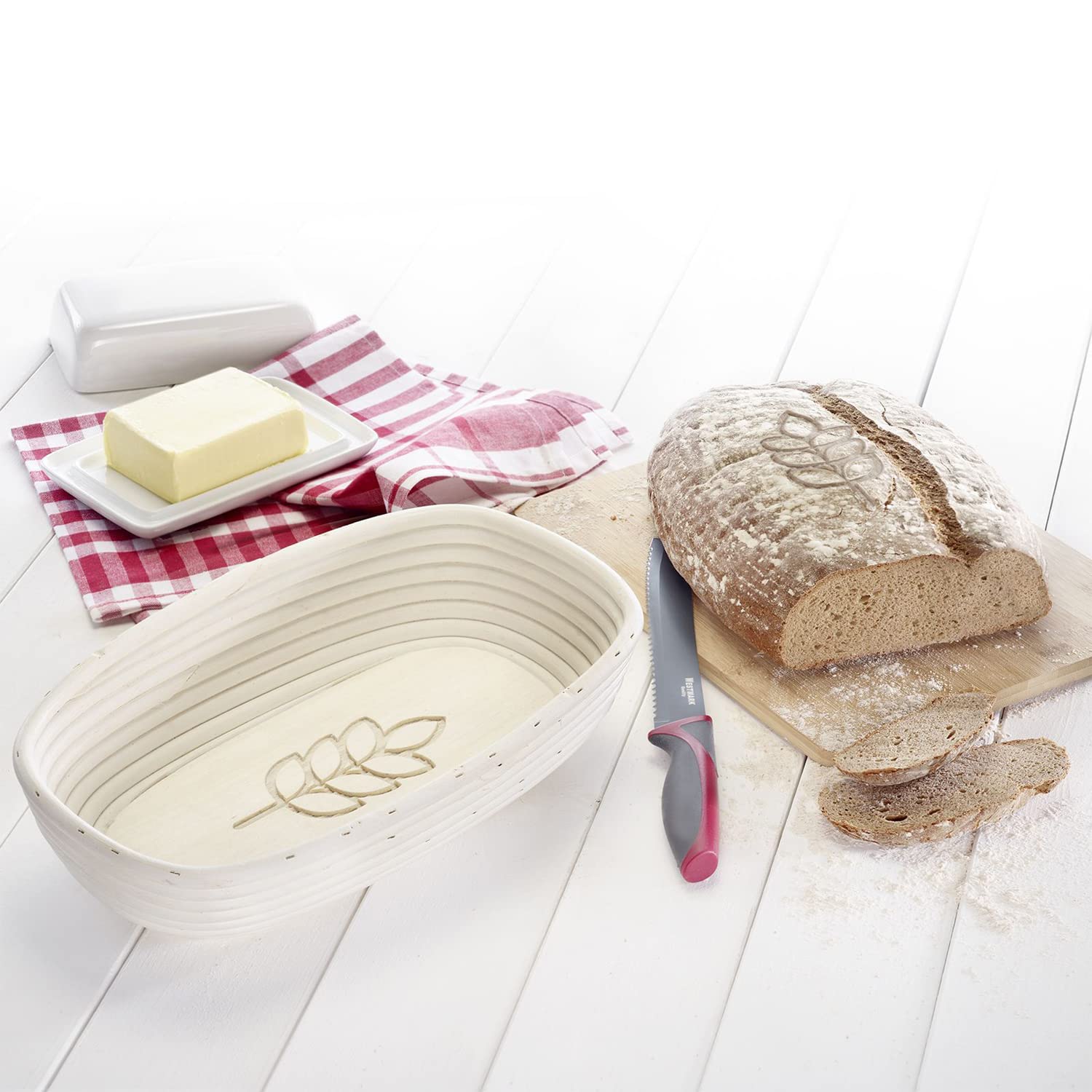 westmark-panier-fermentation-ovale-en-roseau-avec-housse-en-coton-pi-inclus-rose image 7