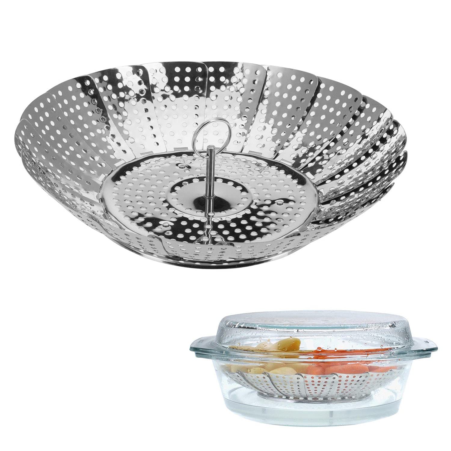 westmark-12592270-panier-vapeur-ajustable-inox-cuisson-la-vapeur-pour-casseroles image 2
