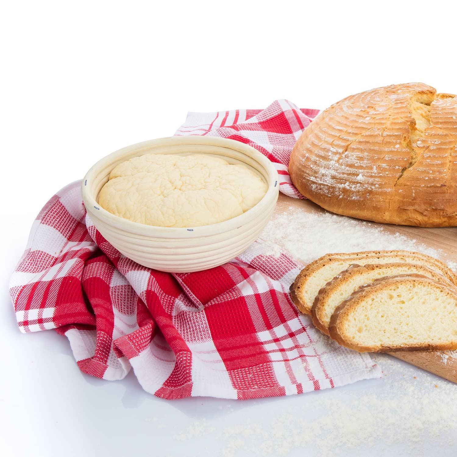 westmark-3206227b-panier-de-fermentation-rond-en-rotin-avec-housse-en-coton-beig image 7