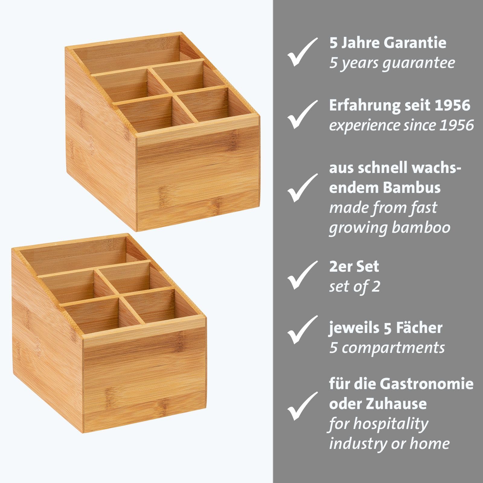 westmark-tapas-friends-organisateur-de-cuisine-5-compartiments-lot-de-2-bambou-1 image 2