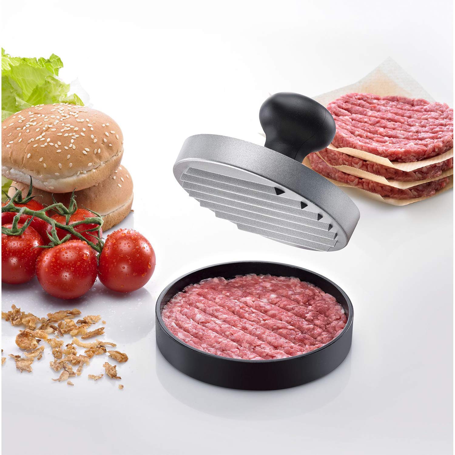 westmark-uno-62312260-presse-hamburger-11-cm-aluminium-plastique-noir-argent image 7