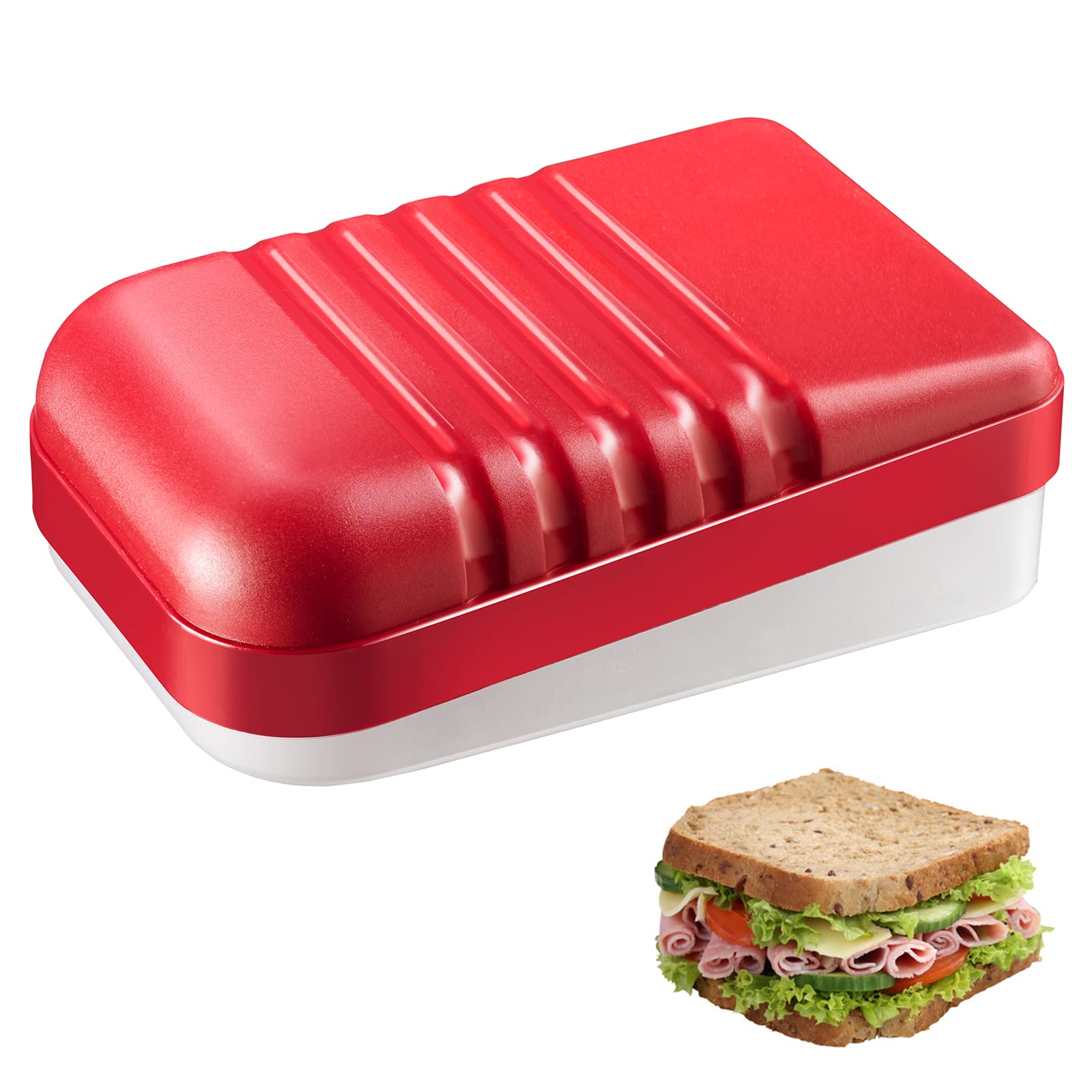 westmark-31022270-bo-te-sandwich-midi-en-polypropyl-ne-rouge-blanc-deux-parties- image 2