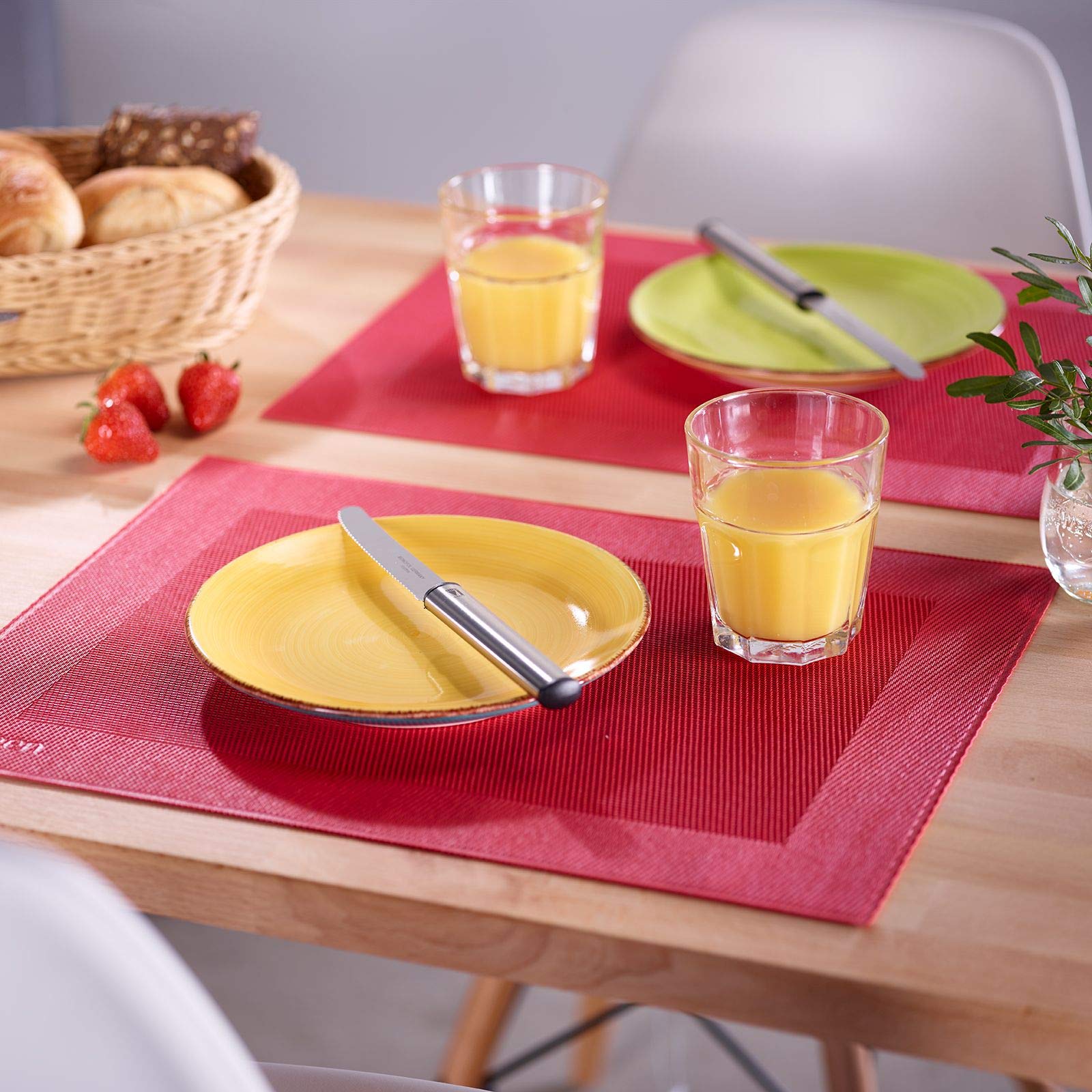 westmark-set-de-4-sets-de-table-saleen-42-x-32-cm-synth-tique-aspect-textile-rou image 4