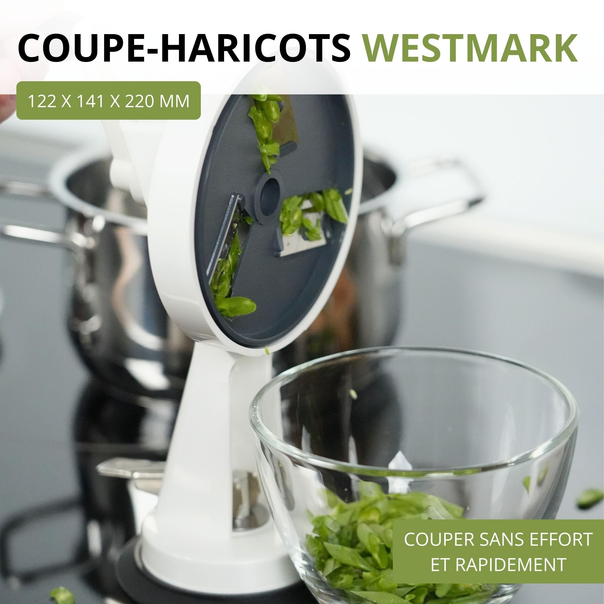westmark-coupe-haricots-avec-2-ouvertures-de-coupe-et-pied-ventouse-lames-acier- image 2