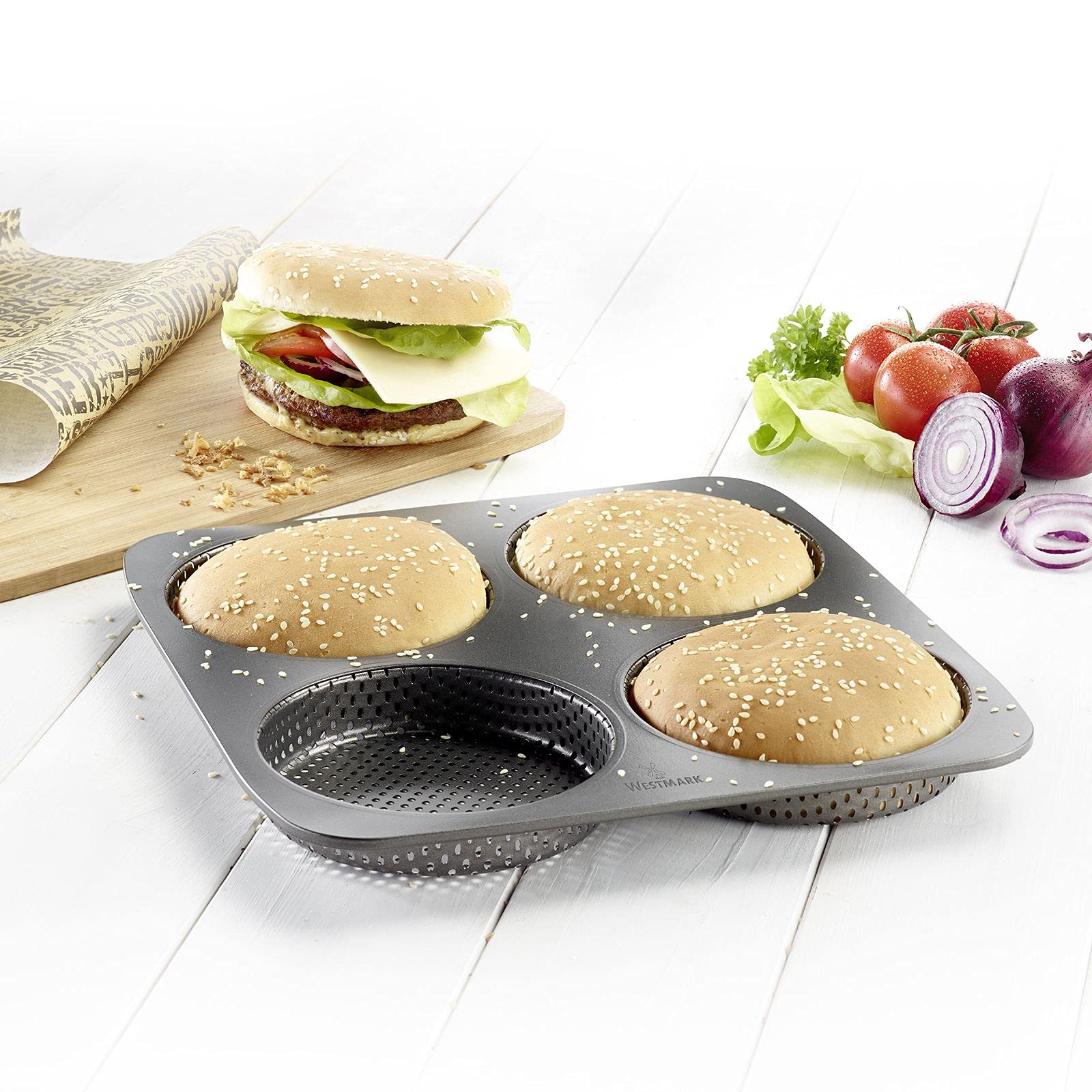 westmark-327022e6-moule-pains-burger-pour-4-buns-de-12-cm-avec-grattoir-rev-teme image 5