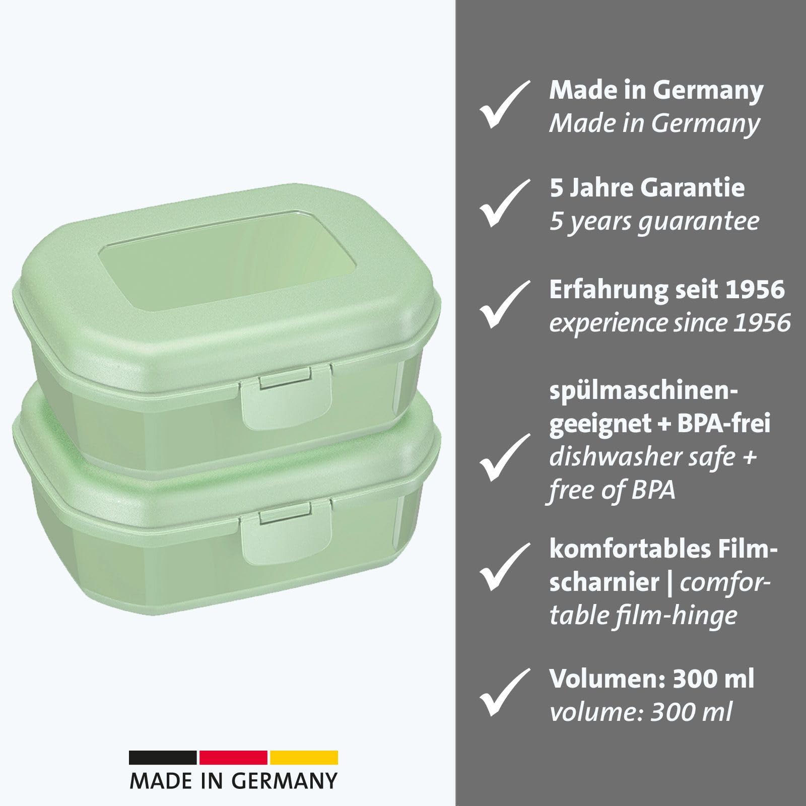 westmark-maxi-235222em-lot-de-2-bo-tes-snack-avec-fermeture-clic-hauteur-7-4-cm- image 2
