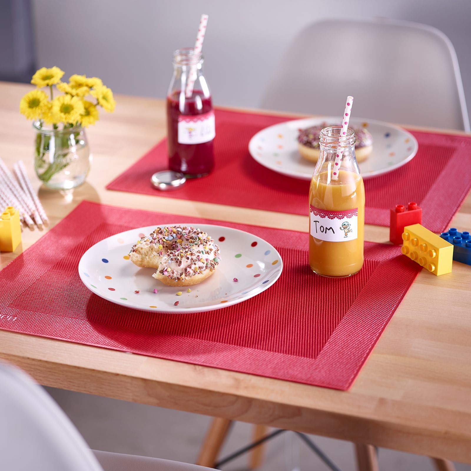 westmark-set-de-4-sets-de-table-saleen-42-x-32-cm-synth-tique-aspect-textile-rou image 5