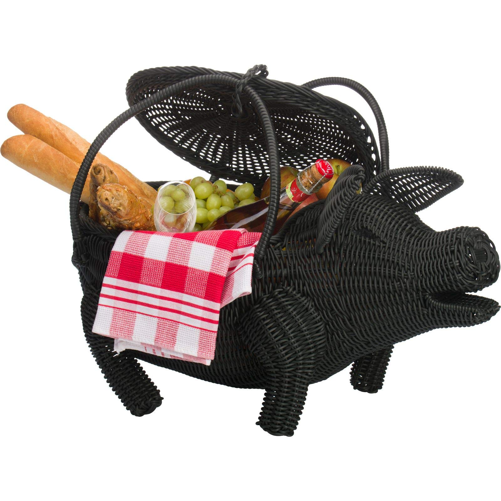 westmark-saleen-02018119101-panier-de-pique-nique-cochon-avec-couvercle-rabattab image 1