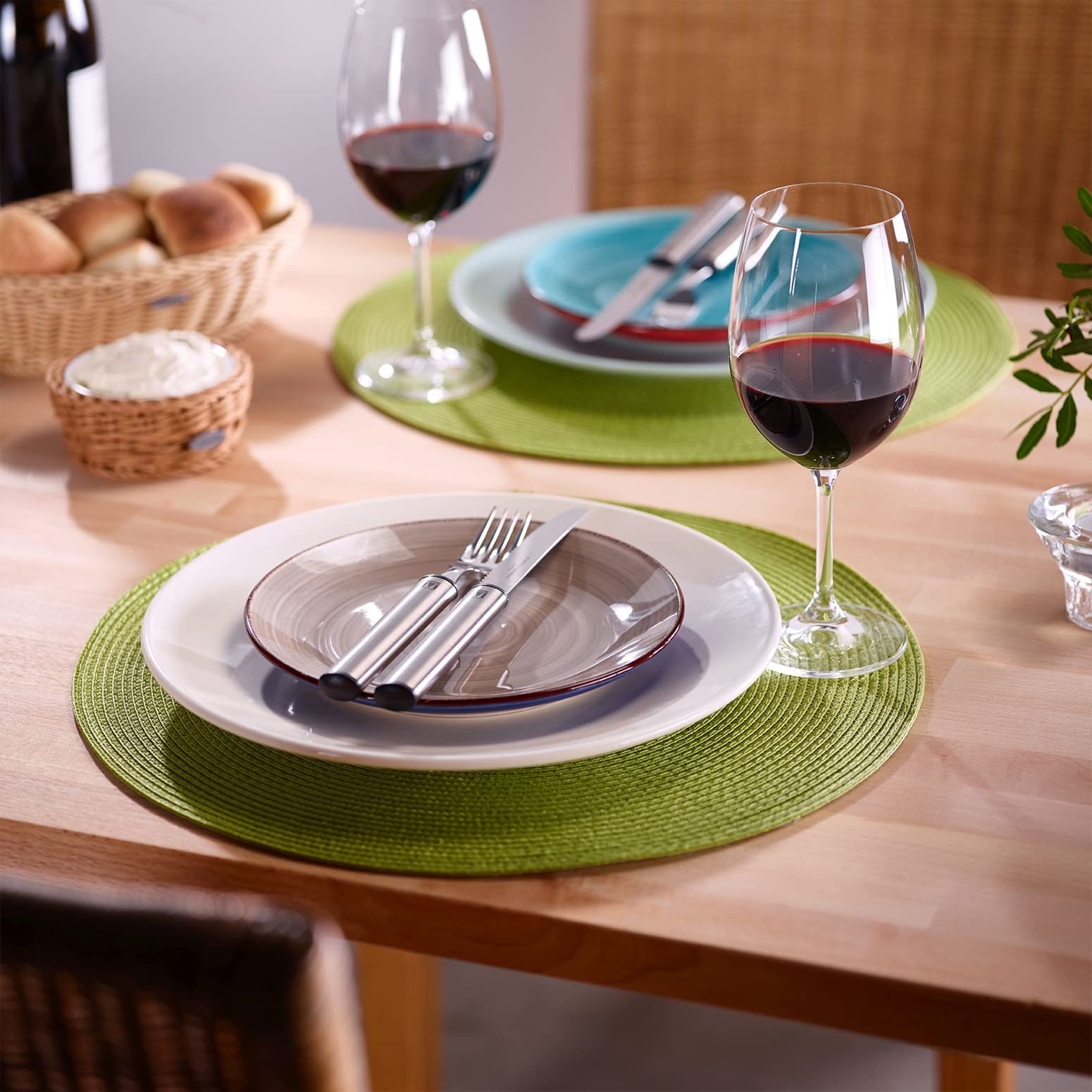 westmark-circle-01211095154-lot-de-4-sets-de-table-ronds-lavables-vert-38-cm-cot image 5