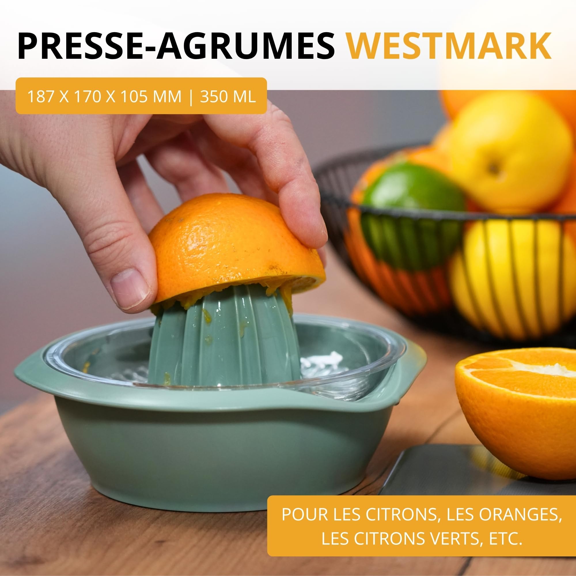 westmark-3091227m-presse-agrumes-avec-r-cipient-0-5-l-et-bec-verseur-18-7-cm-pla image 2