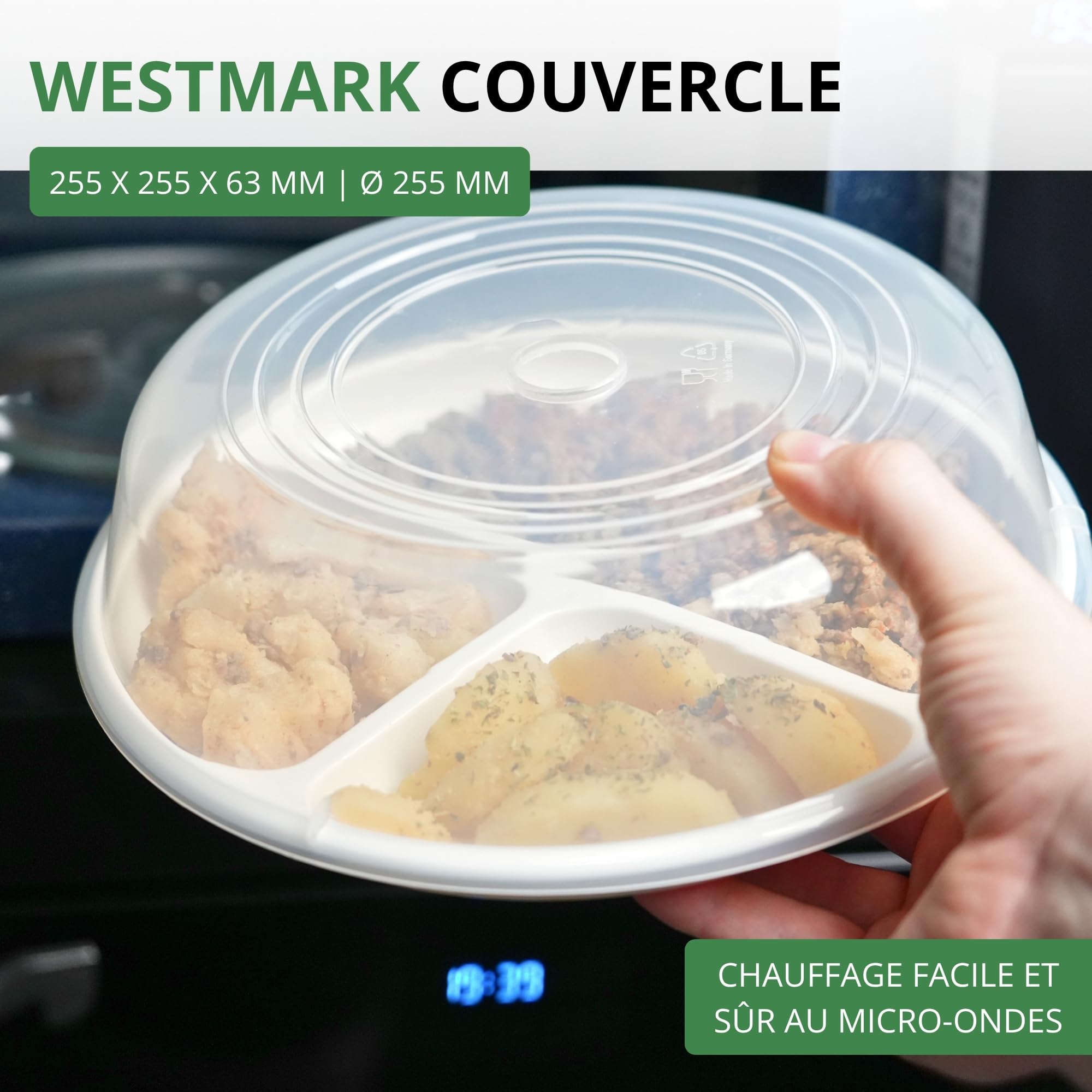westmark-22452270-couvercle-d-assiette-pour-micro-ondes-rond-25-cm-plastique-pp- image 2
