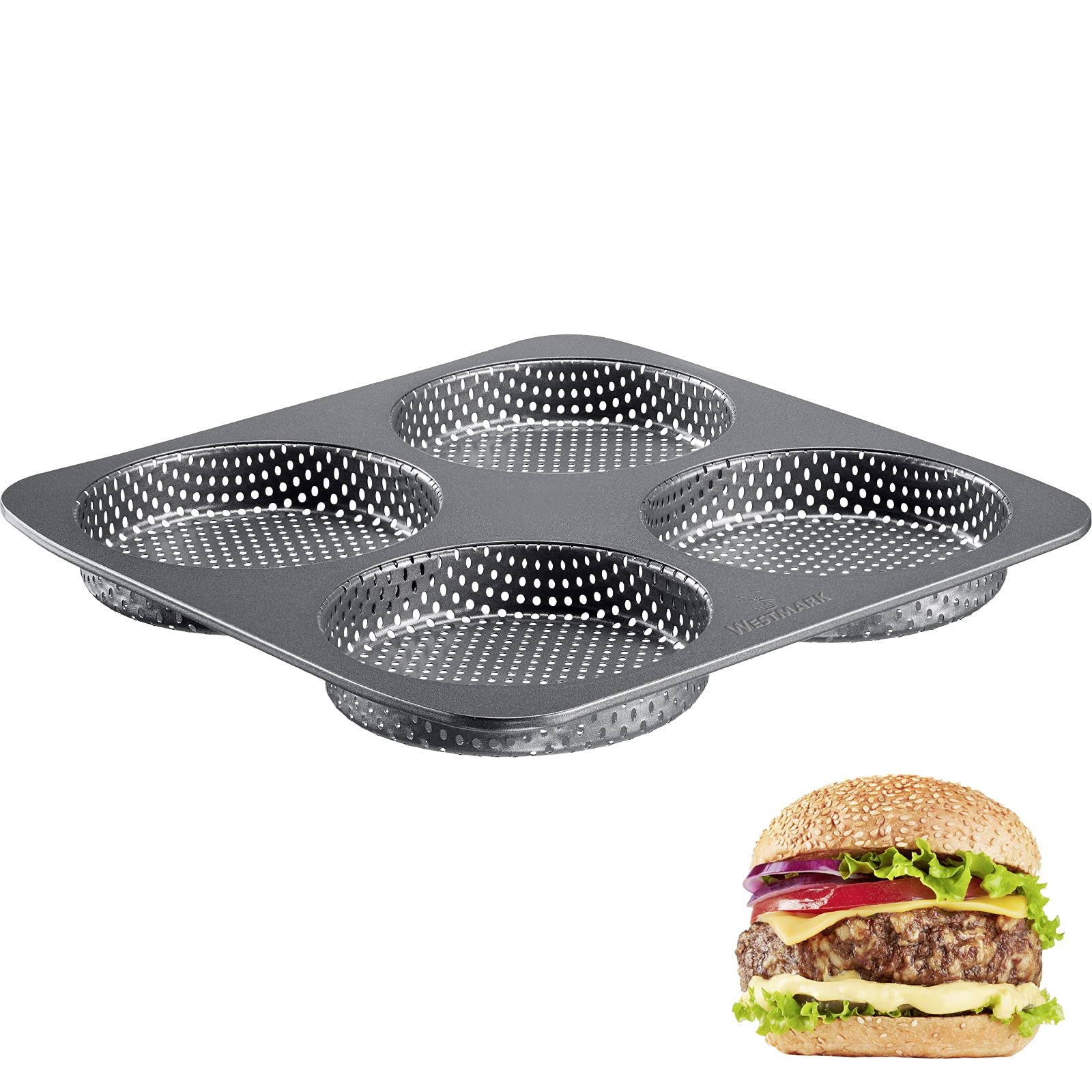 westmark-327022e6-moule-pains-burger-pour-4-buns-de-12-cm-avec-grattoir-rev-teme image 2