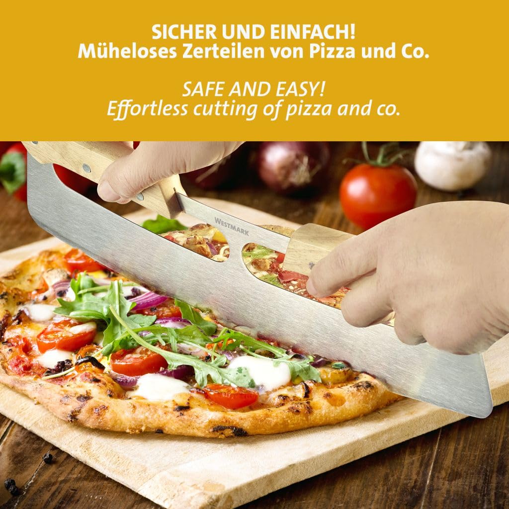 westmark-coupe-pizza-pro-lame-en-acier-inoxydable-poign-e-en-bois-avec-prot-ge-l image 3