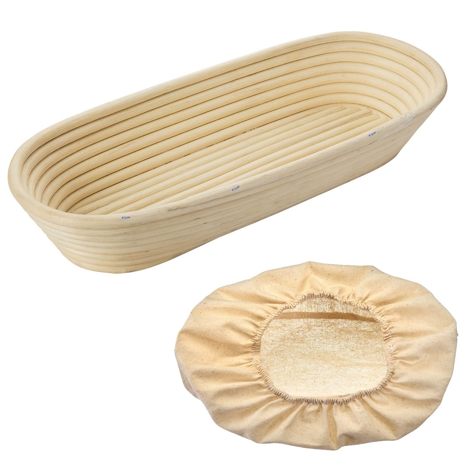 westmark-set-de-panier-de-fermentation-2-pi-ces-banneton-ovale-en-roseau-naturel image 1